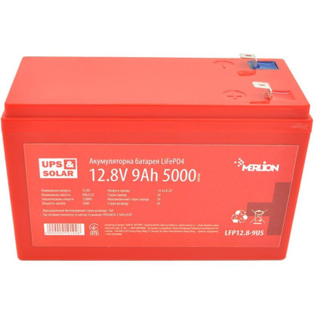Акумуляторна батарея для ДБЖ Merlion LiFePO4 12.8 V / 9 А*ч (LFP12.8-9US)