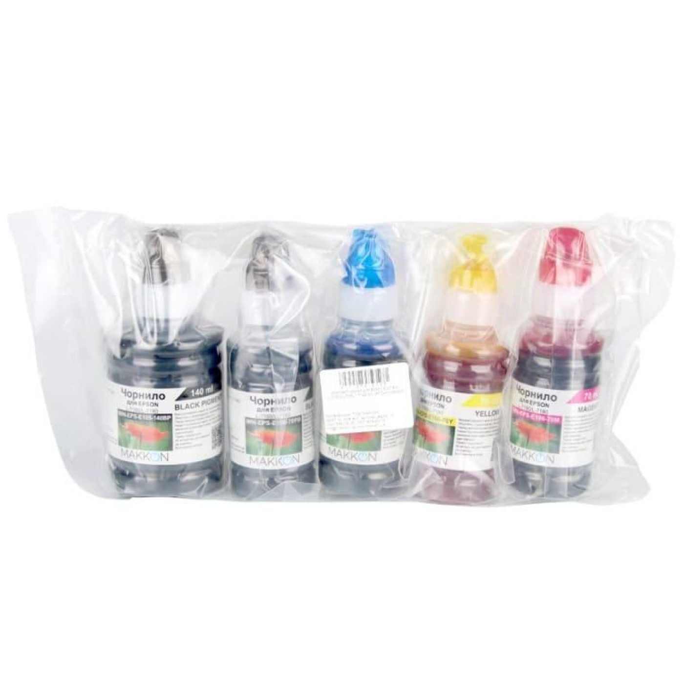 Чорнило Makkon Epson EcoTank L-7160/L-7180 (1*140 мл, 4*70мл) (KIT-EPS-E105)