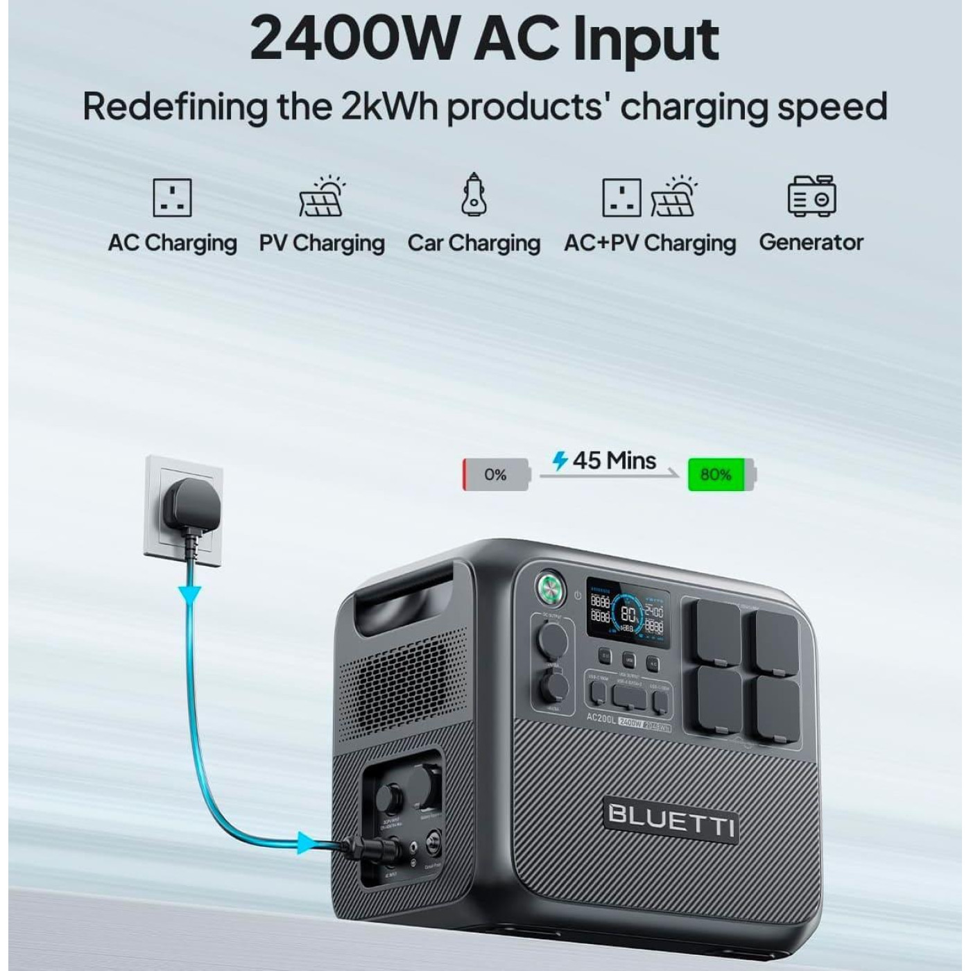 Зарядная станция BLUETTI AC200L / 2400 Вт / 2048 Вт/ч / LiFePO4 (AC200L) UA
