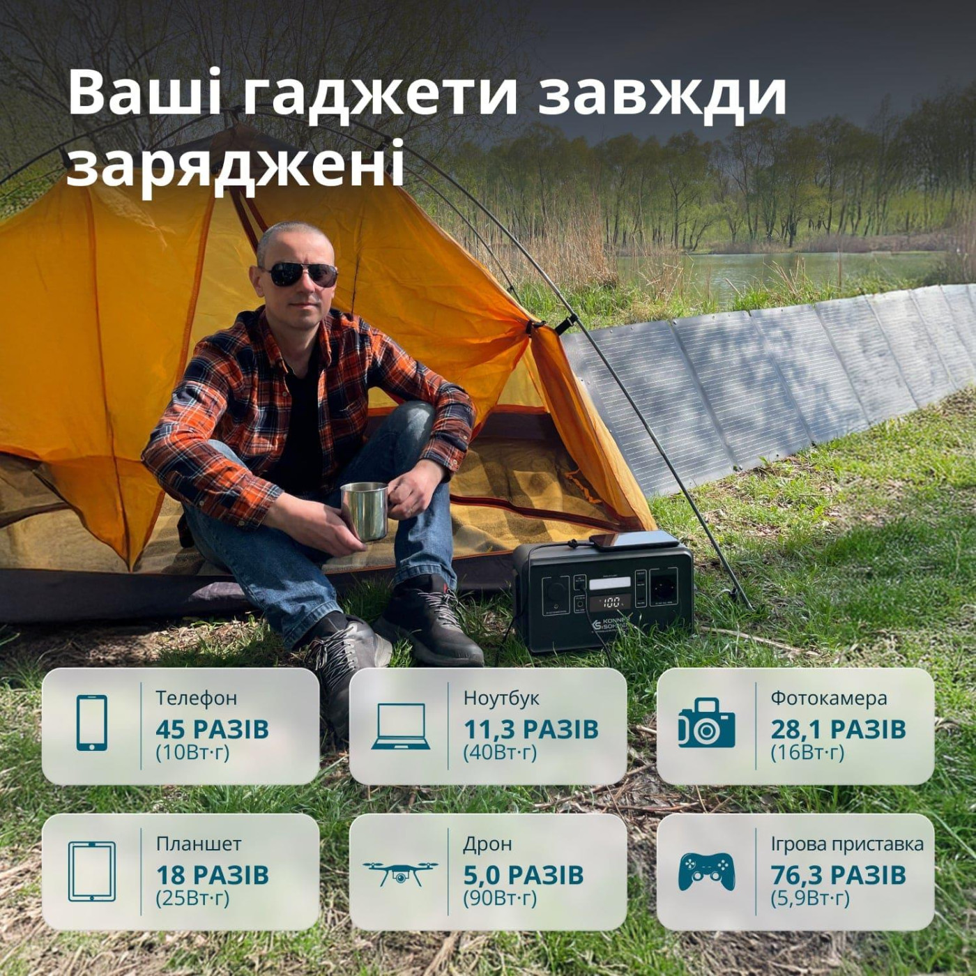 Зарядная станция Konner&Sohnen KS 500PS / 500 Вт / 448 Вт/ч / LiFePO4 (KS500PS) UA