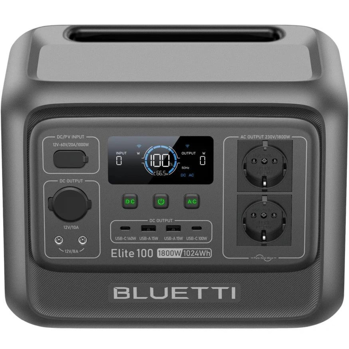 Зарядна станція BLUETTI Elite 100 V2 Portable / 1800 Вт / 1024 Вт/ч / LiFePO4 (EL100V2) UA