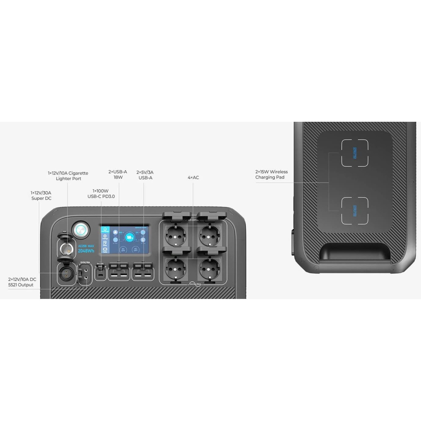 Зарядная станция BLUETTI AC200MAX 2200 Вт  2048 Вт⋅ч  LiFePO4 (AC200MAX)