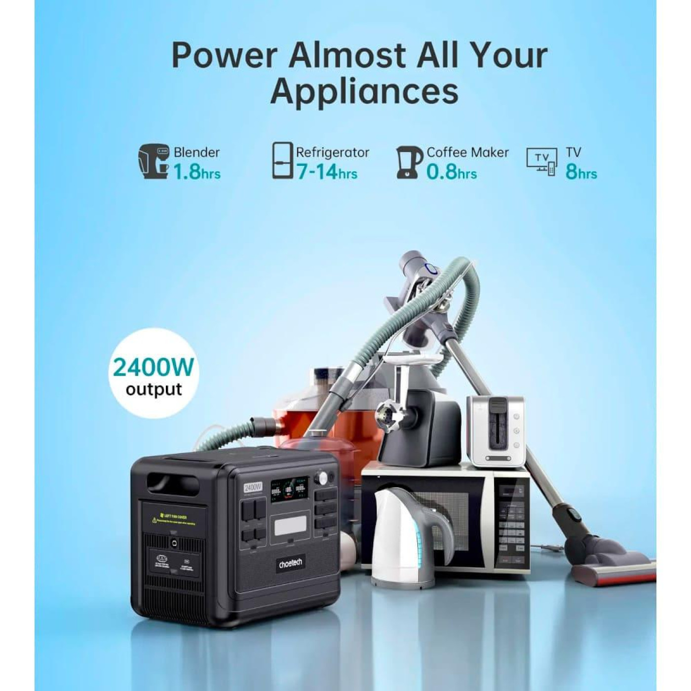 Зарядная станция Choetech BS008 / 2400 Вт / 2048 Вт/ч / LiFePO4 (BS008-BQB)