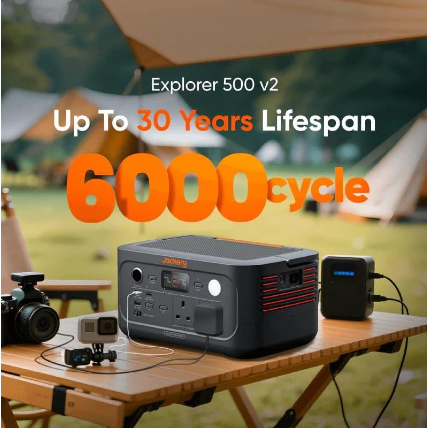 Зарядна станція Jackery Explorer 500 v2 512 Вт/год / 500 Вт / 512 Вт/ч / LiFePO4 (21-0001-000275) UA