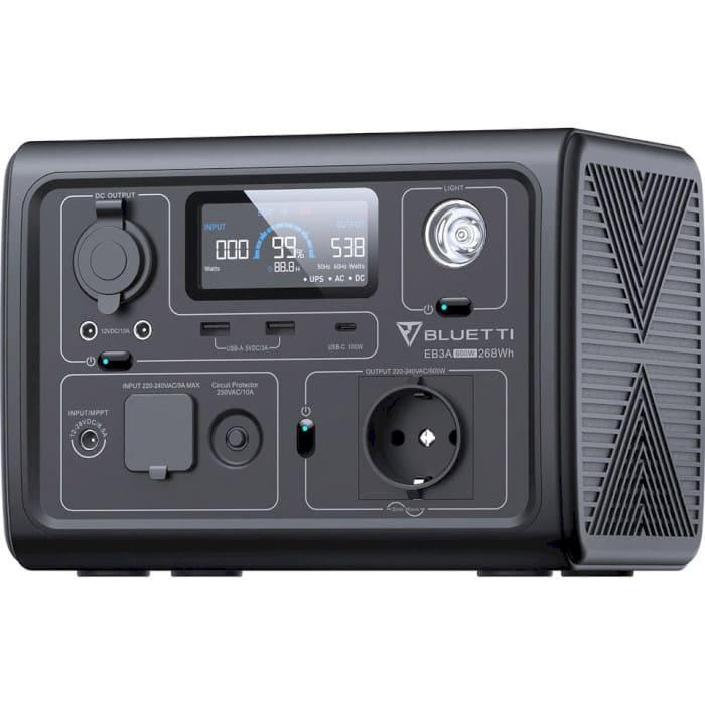 Зарядна станція BLUETTI EB3A / 600 Вт / 268 Вт/ч / LiFePO4 (EB3A) UA U1