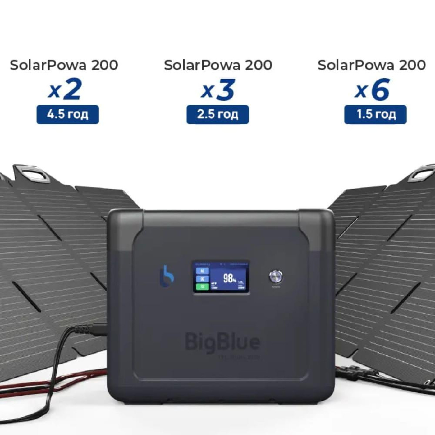 Зарядная станция BigBlue CP2500 / 2500 Вт / 1843 Вт/ч / LiFePO4 (42-00105)