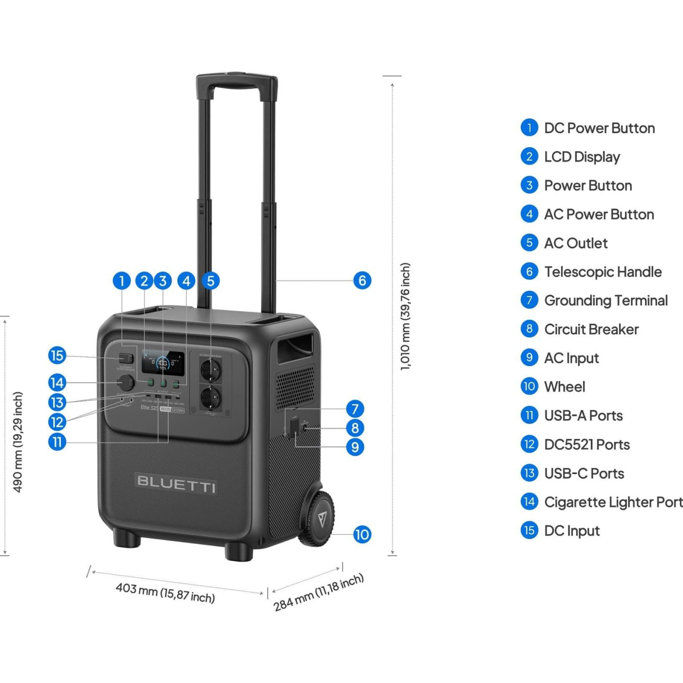 Зарядна станція BLUETTI Elite 320 / 1800 Вт / 3200 Вт/ч / LiFePO4 (ELITE 320)