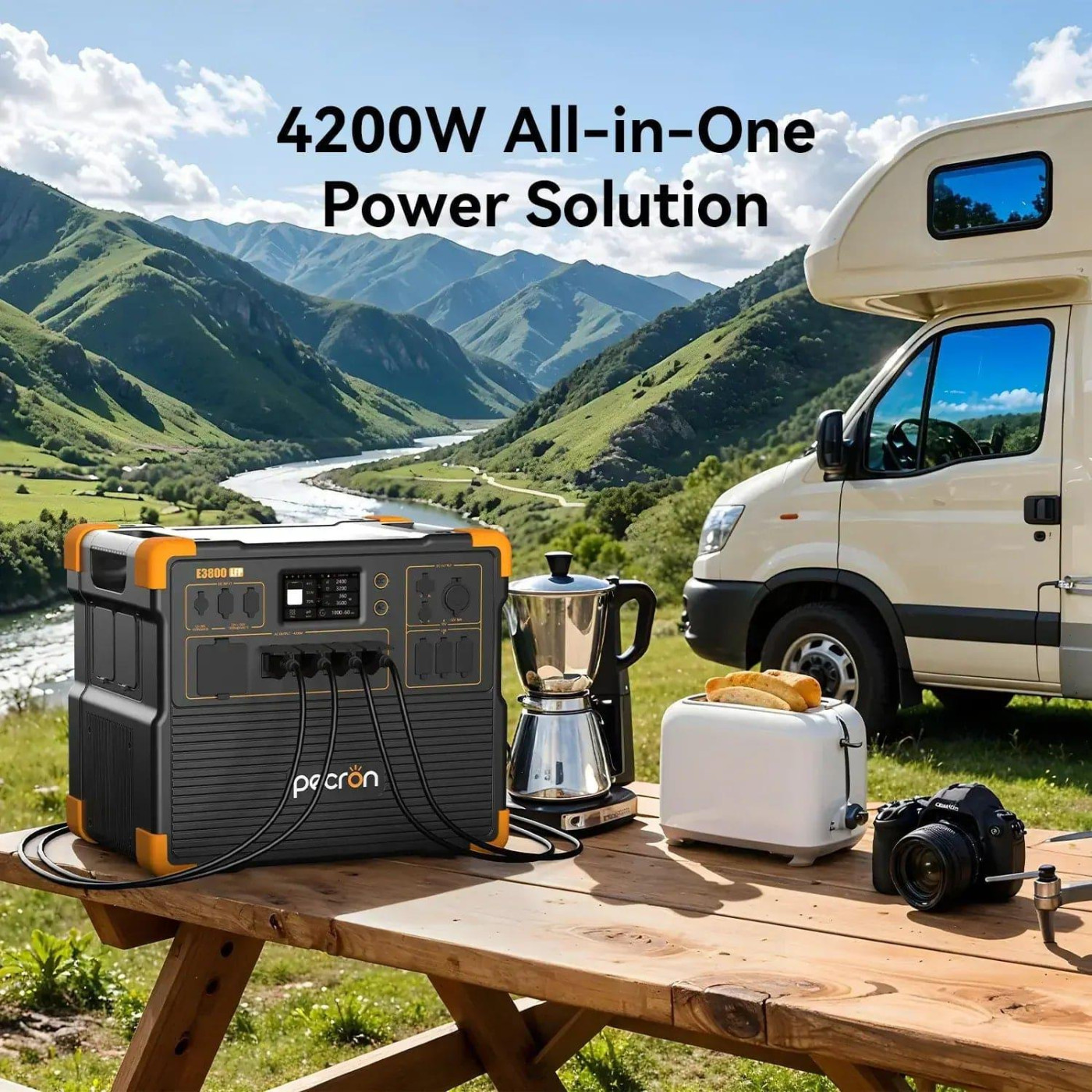 Зарядная станция Pecron E3800LFP / 4200 Вт / 3840 Вт/ч / LiFePO4 (E3800LFP)