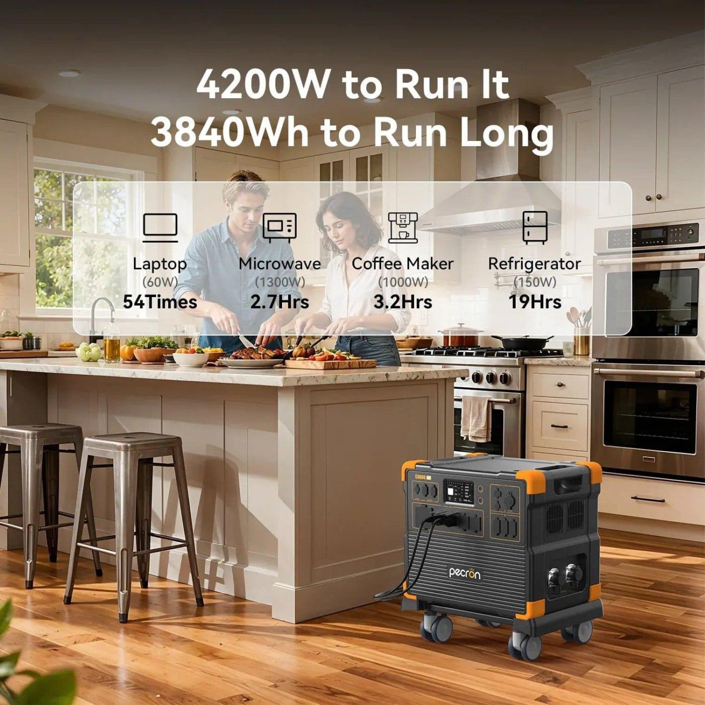 Зарядная станция Pecron E3800LFP / 4200 Вт / 3840 Вт/ч / LiFePO4 (E3800LFP)