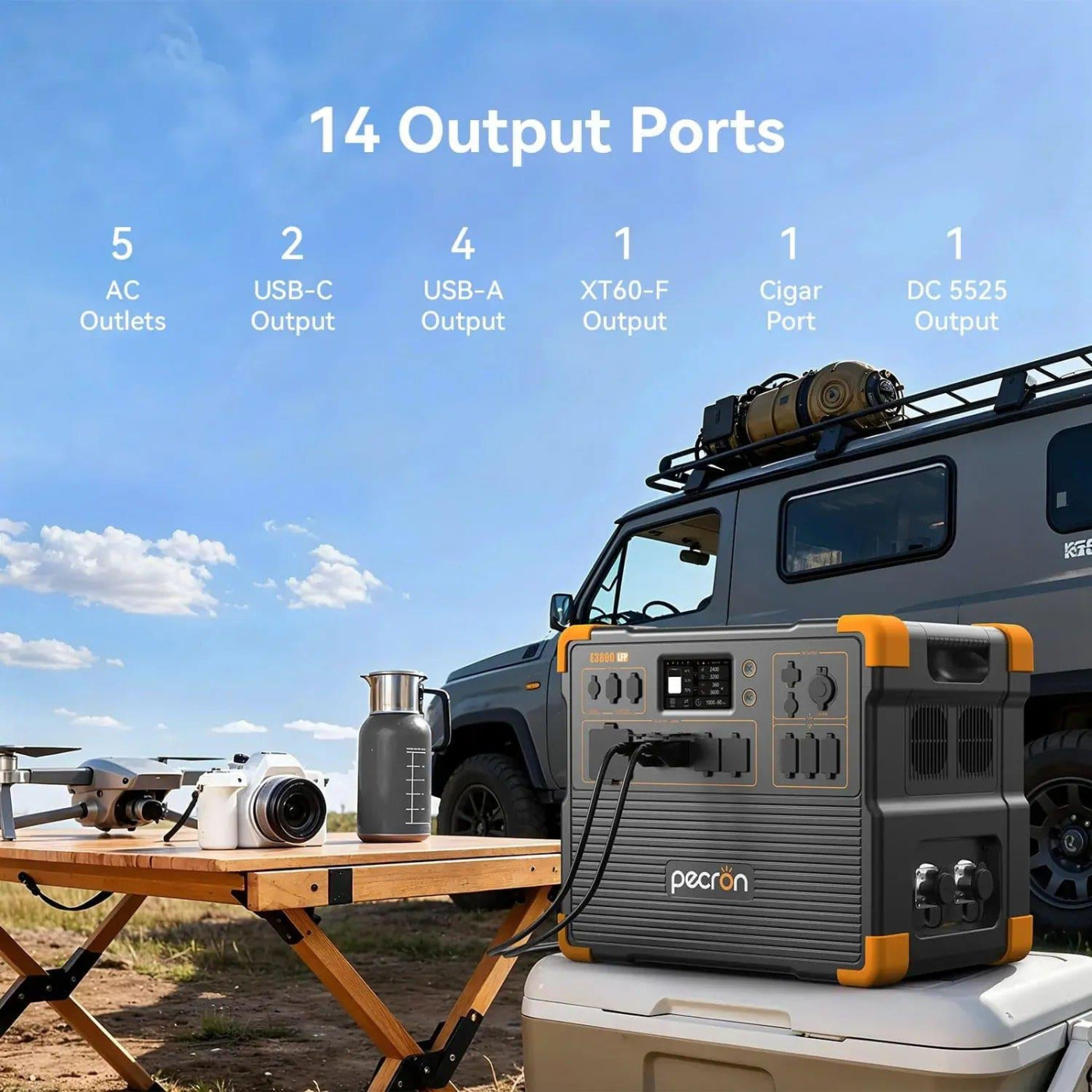 Зарядная станция Pecron E3800LFP / 4200 Вт / 3840 Вт/ч / LiFePO4 (E3800LFP)