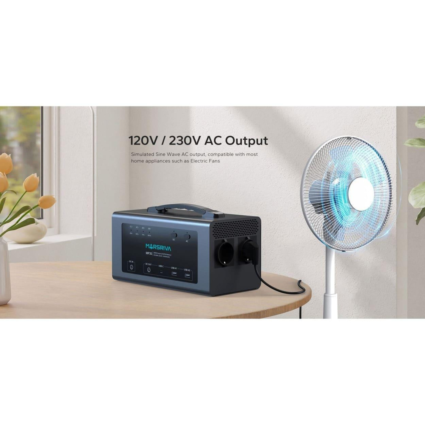 Зарядная станция Marsriva MP3S 300Вт (313.6 Вт/г) / 300 Вт / 313 Вт/ч / LiFePO4 (MP3SV2_MARSRIVA)