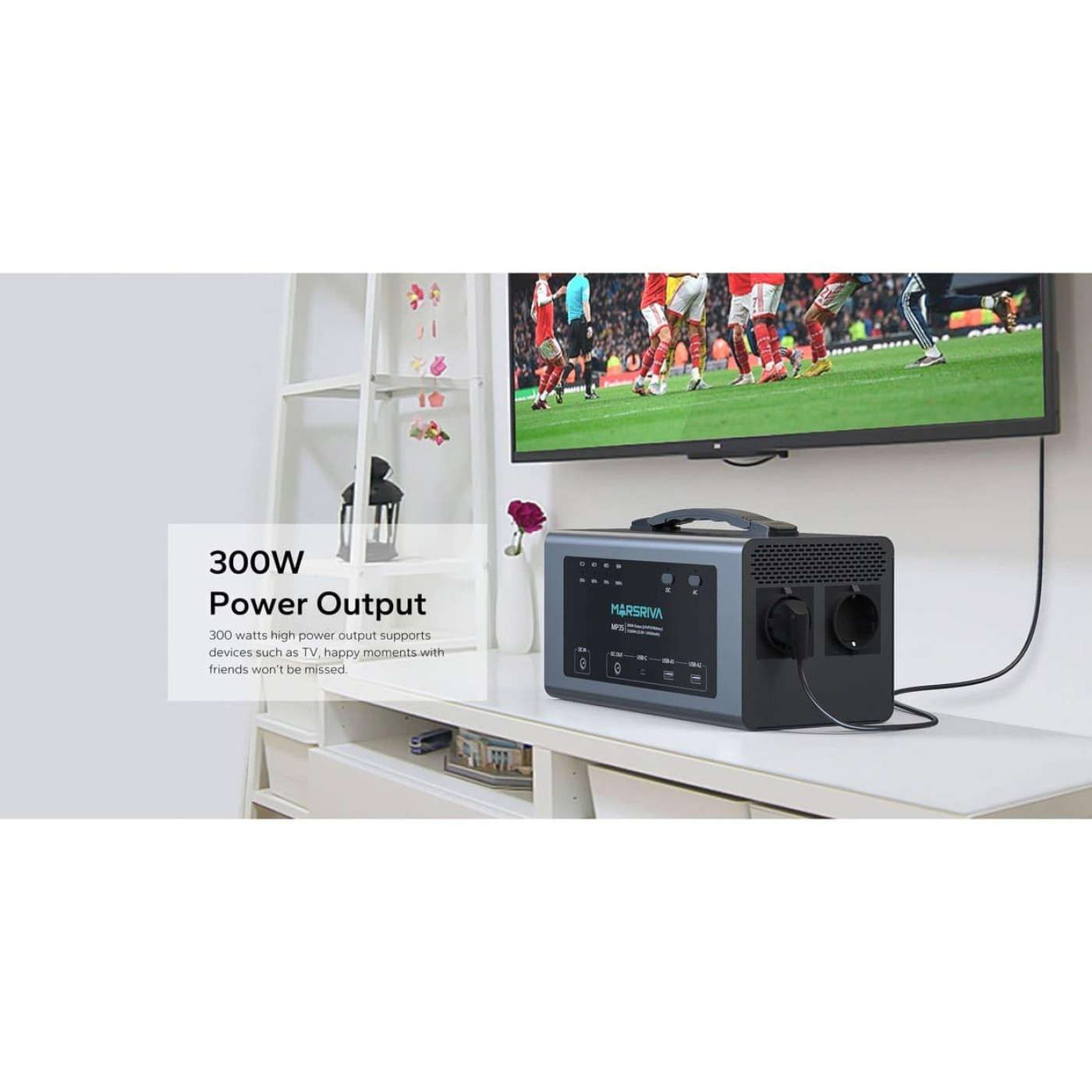 Зарядная станция Marsriva MP3S 300Вт (313.6 Вт/г) / 300 Вт / 313 Вт/ч / LiFePO4 (MP3SV2_MARSRIVA)