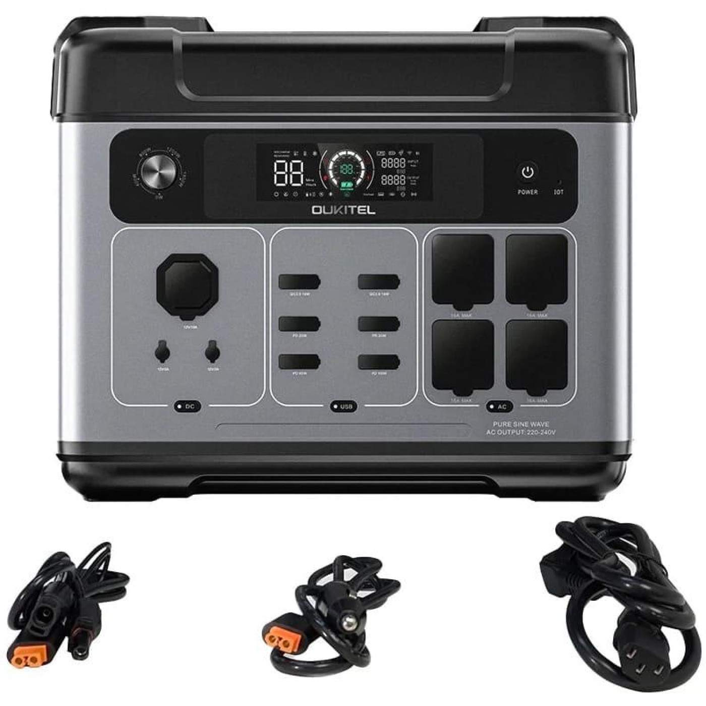 Зарядна станція Oukitel P2001E PLUS / 2400 Вт / 2048 Вт/ч / LiFePO4 (P2001E PLUS) UA