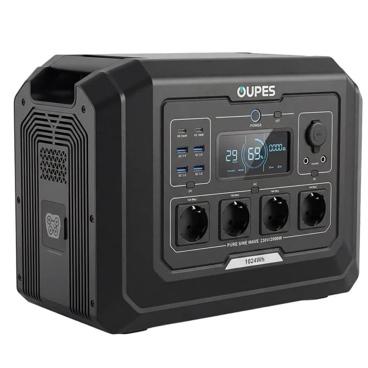 Зарядная станция OUPES Mega 1 S1 2048 Вт/ч / 2000 Вт / 1024 Вт/ч / LiFePO4 (42-00306)