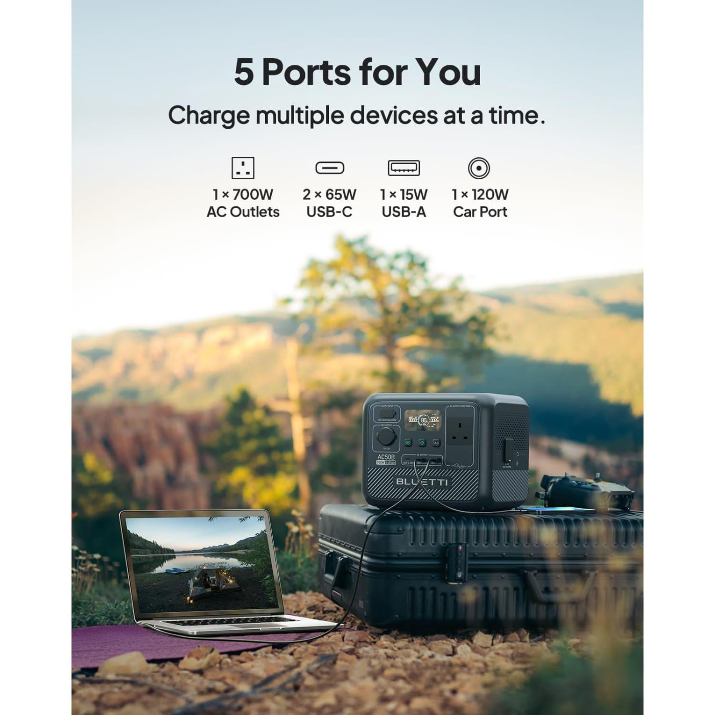 Зарядная станция BLUETTI AC50B / 700 Вт / 448 Вт/ч / LiFePO4 (AC50B)