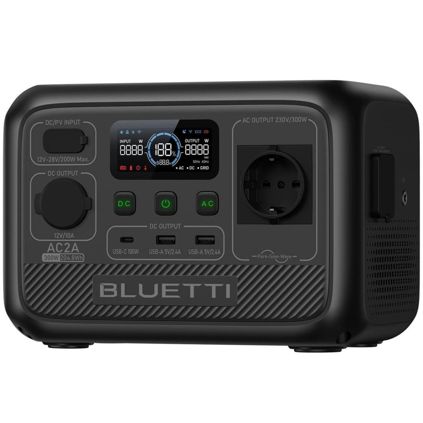 Зарядная станция BLUETTI AC2A 300W 204Wh 204,8 Вт/ч / 300 Вт / 230,4 Вт/ч / LiFePO4 (AC2A) UA