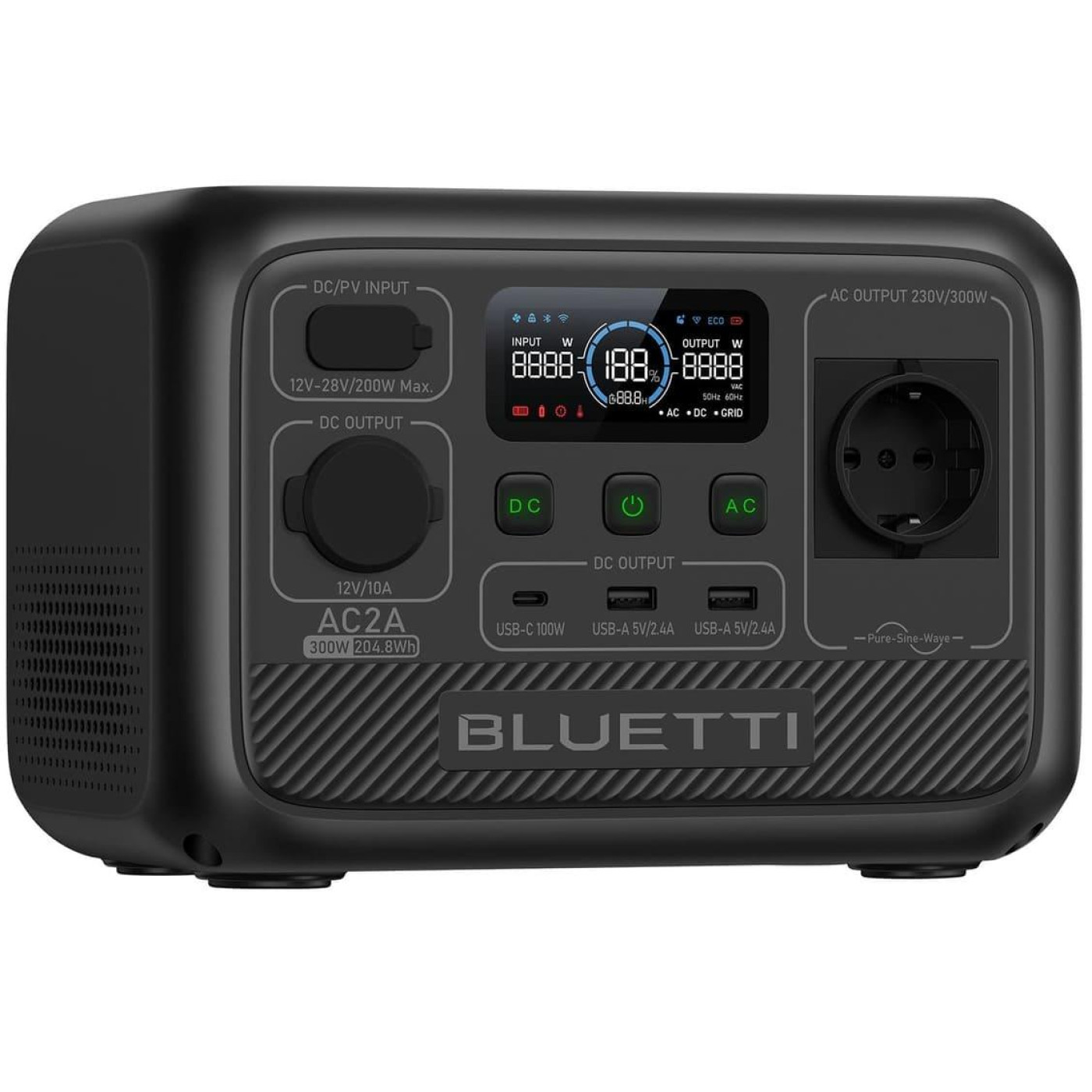 Зарядная станция BLUETTI AC2A 300W 204Wh 204,8 Вт/ч / 300 Вт / 230,4 Вт/ч / LiFePO4 (AC2A) UA