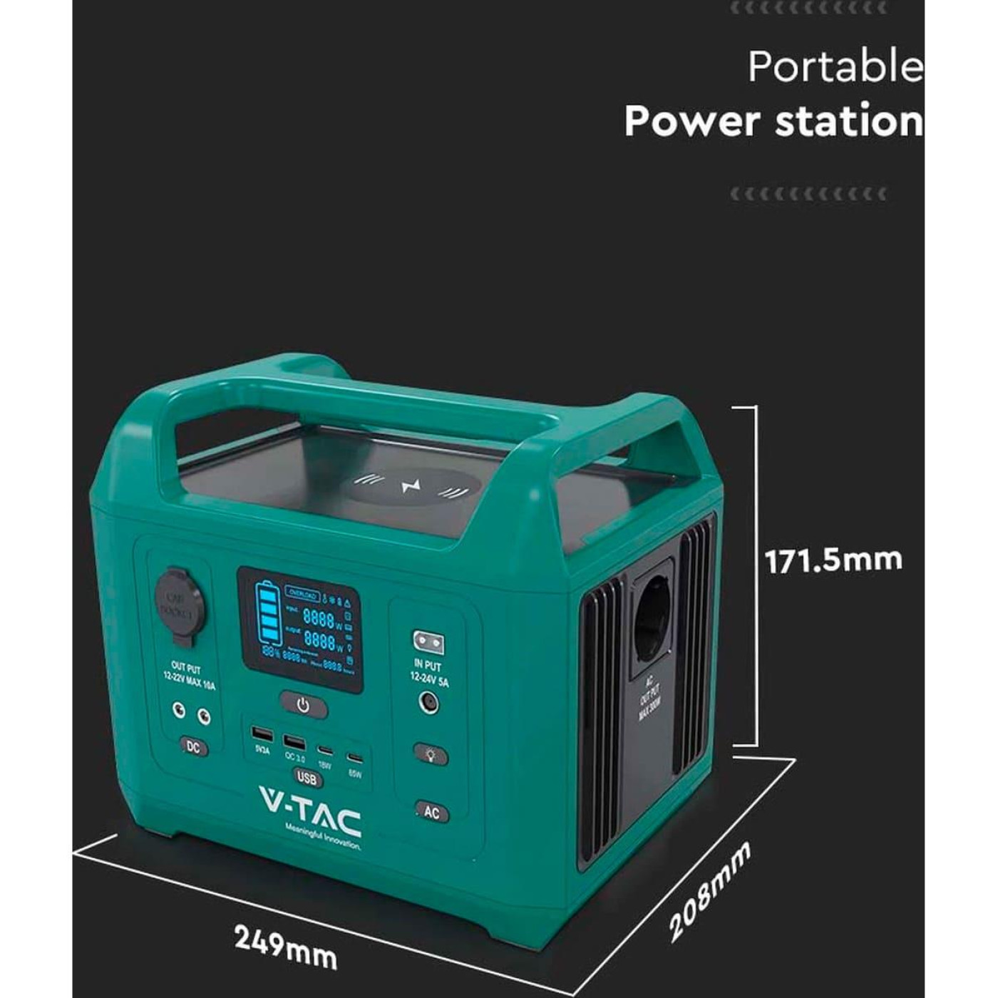 Зарядная станция V-TAC / 300 Вт / 288 Вт/ч / LiFePO4 (VT-303N) UA