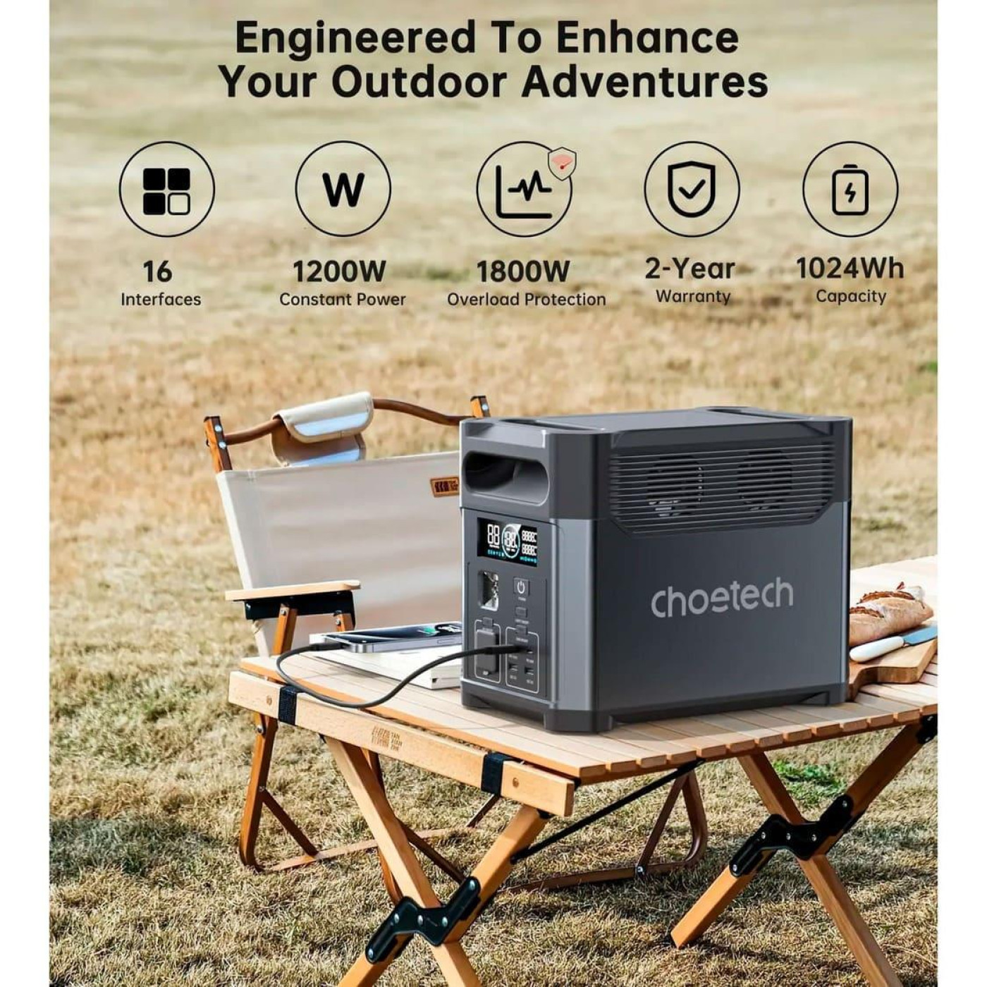 Зарядная станция Choetech / 1200 Вт / 1024 Вт/ч / LiFePO4 (BS061) UA