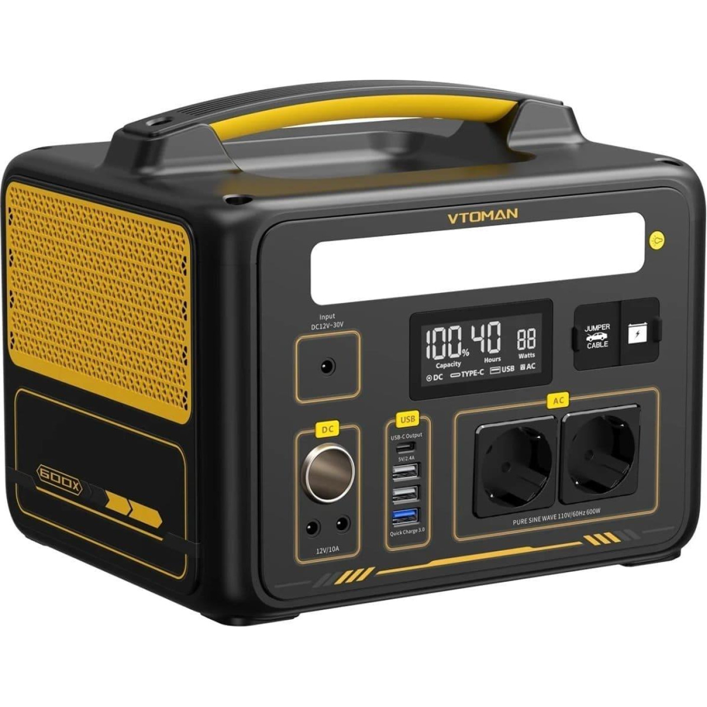 Зарядна станція Vtoman Jump 600X / 600 Вт / 299.52 Вт/ч / LiFePO4 (Jump 600X)