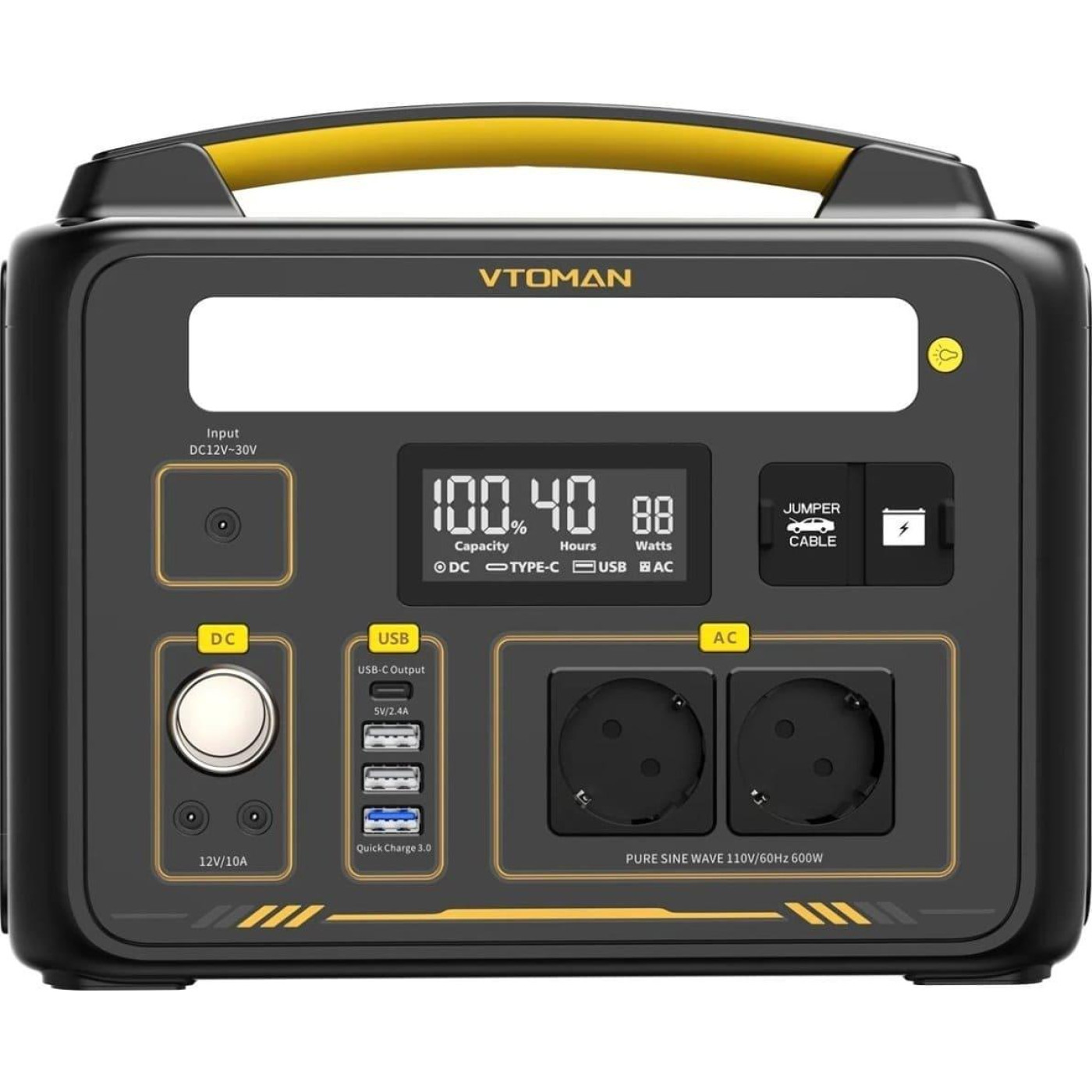 Зарядна станція Vtoman Jump 600X / 600 Вт / 299.52 Вт/ч / LiFePO4 (Jump 600X)