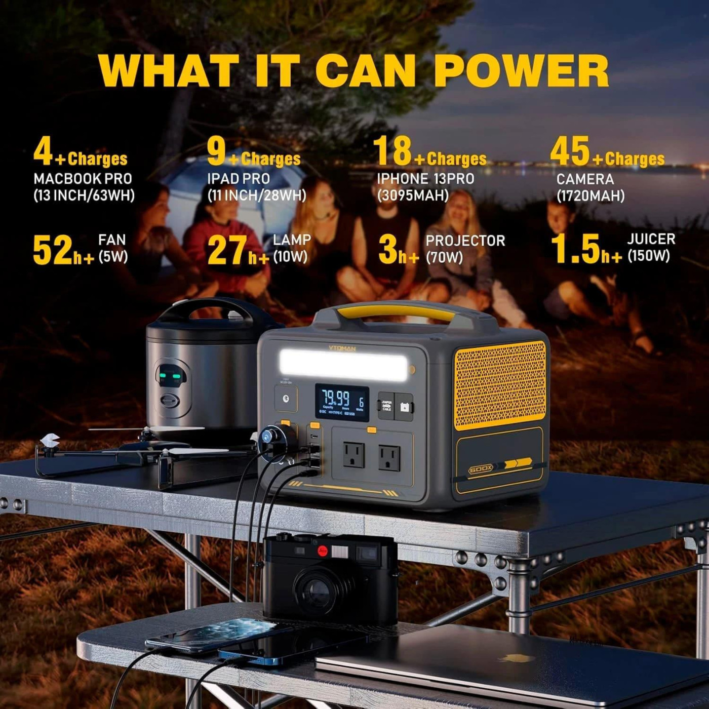 Зарядна станція Vtoman Jump 600X / 600 Вт / 299.52 Вт/ч / LiFePO4 (Jump 600X)