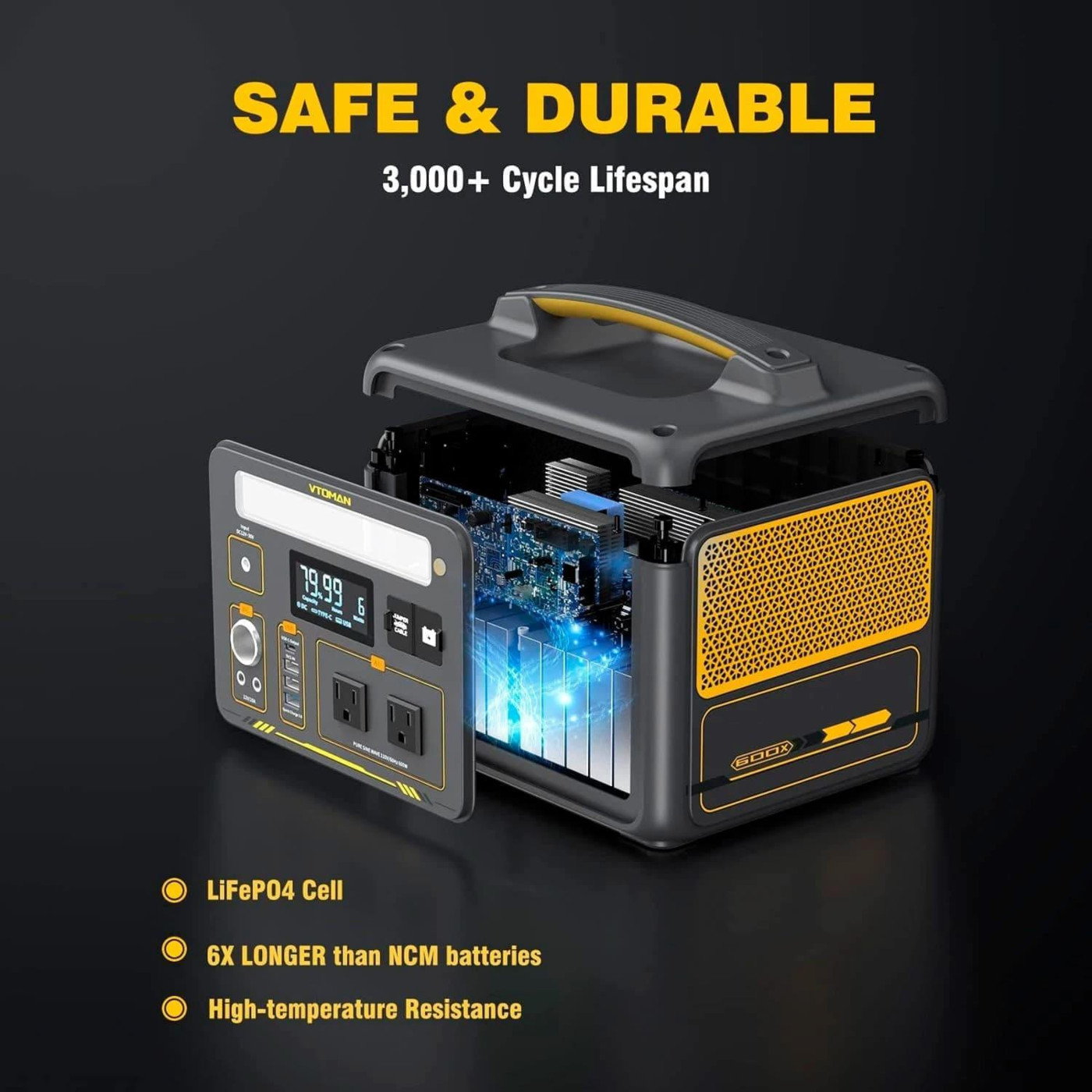 Зарядна станція Vtoman Jump 600X / 600 Вт / 299.52 Вт/ч / LiFePO4 (Jump 600X)