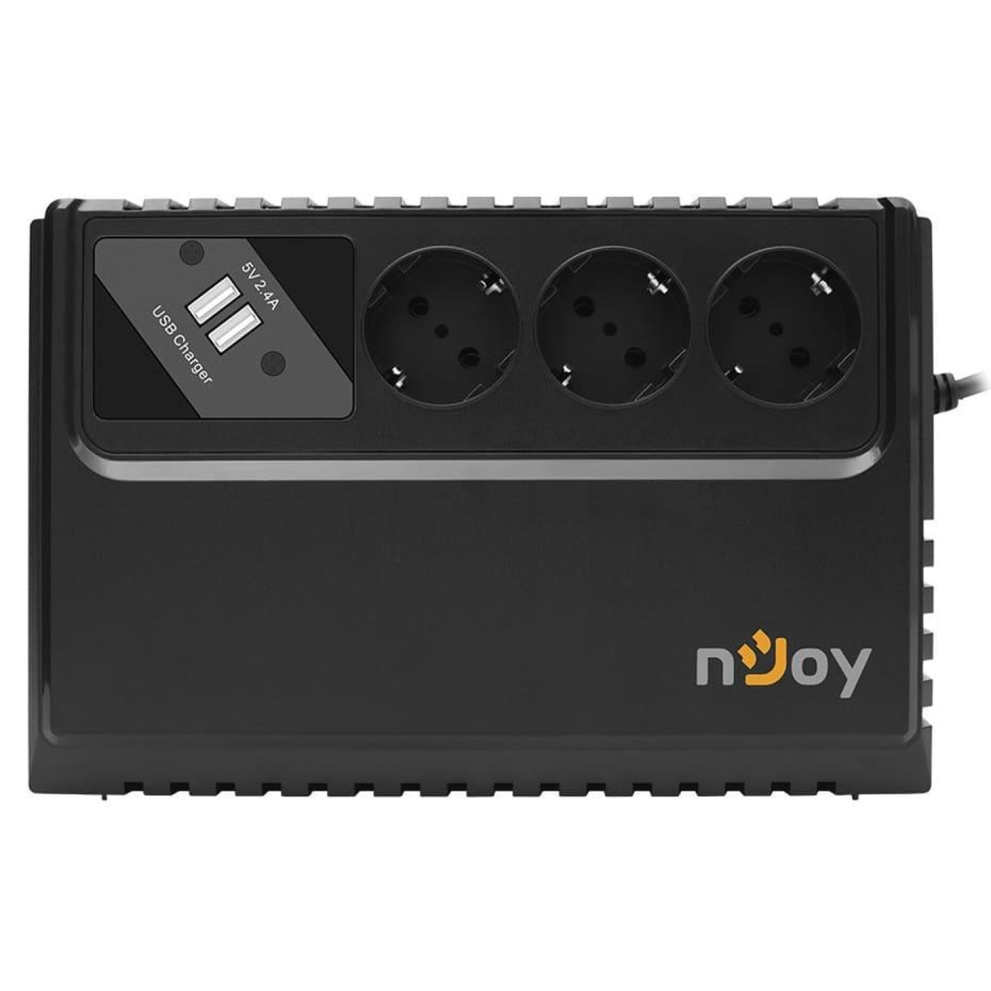 Источник бесперебойного питания Njoy Renton 650 (UPLI-LI065RE-CG01B) Lin.int., AVR, 3 x евро, USB , пластик / 360 Вт / 5 А*ч (Renton 650 USB)