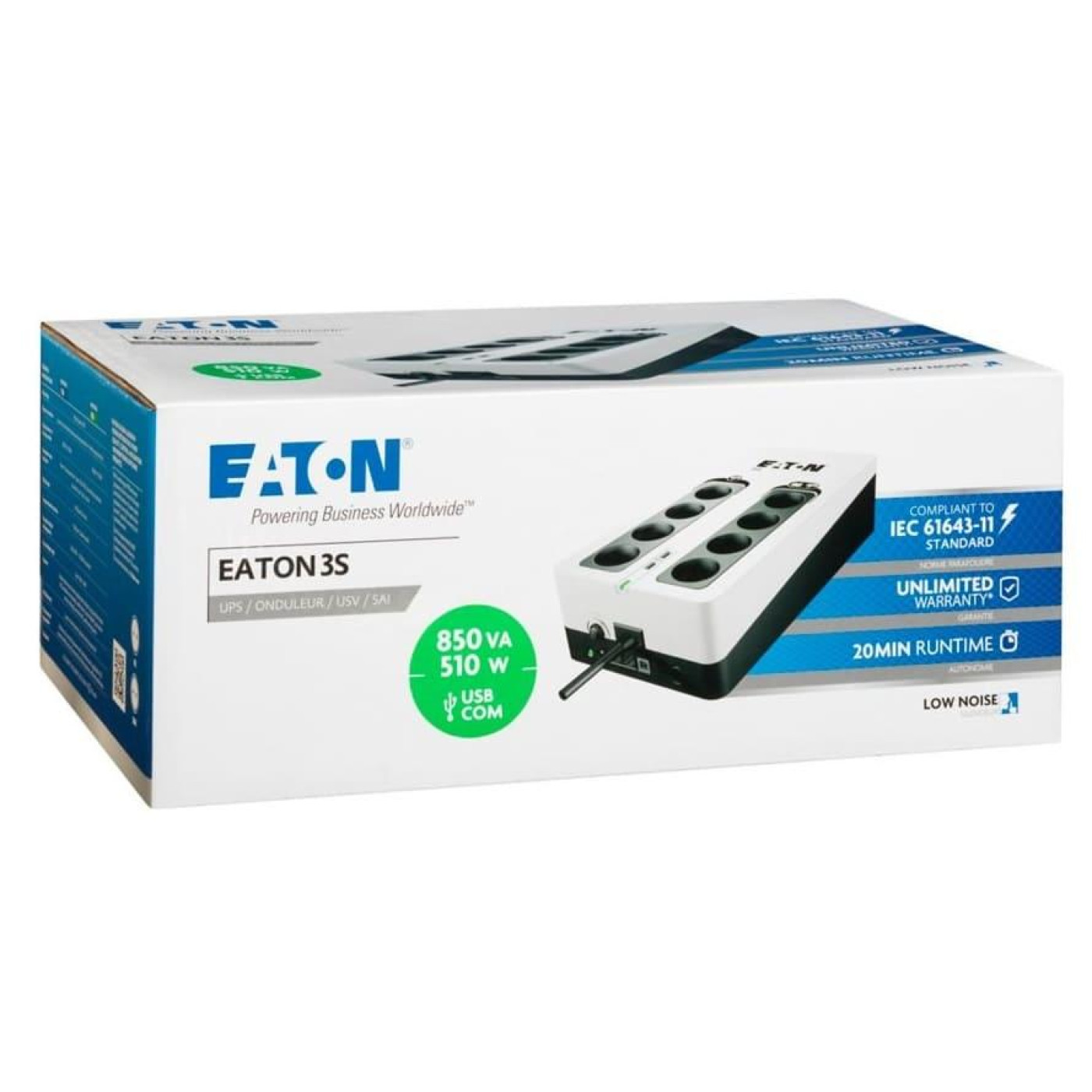 Источник бесперебойного питания Eaton 850 ВА / 510 Вт / 9 А*ч (3S850D)