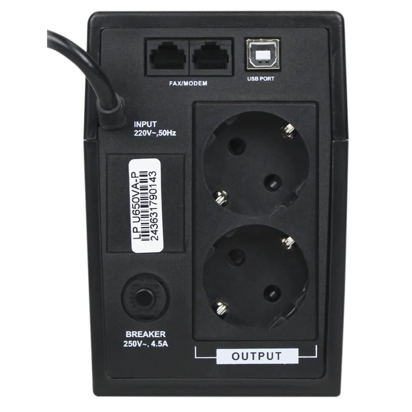Источник бесперебойного питания LogicPower 650 ВА / 390 Вт / 7.5 А*ч (2436)