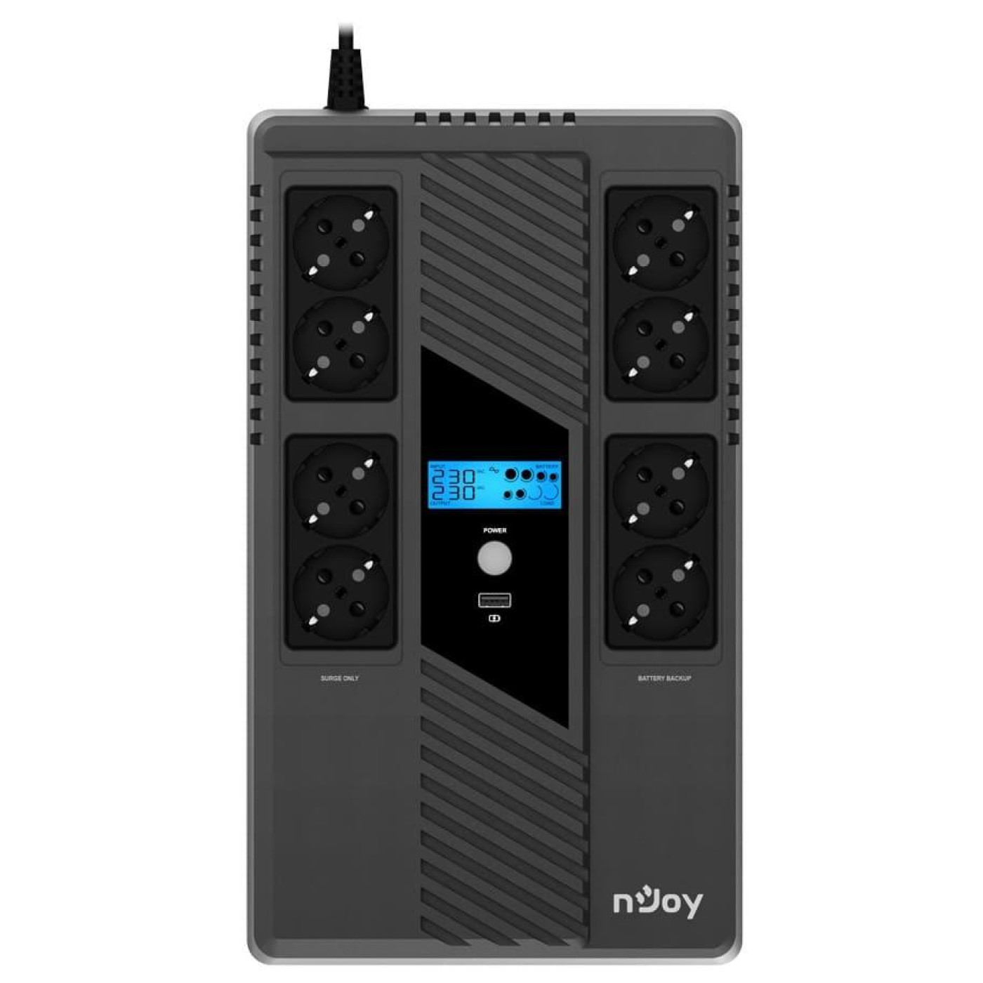 Источник бесперебойного питания Njoy 800 ВА / 600 Вт / 9 А*ч (UPCSBLS680TTOAZ01B)