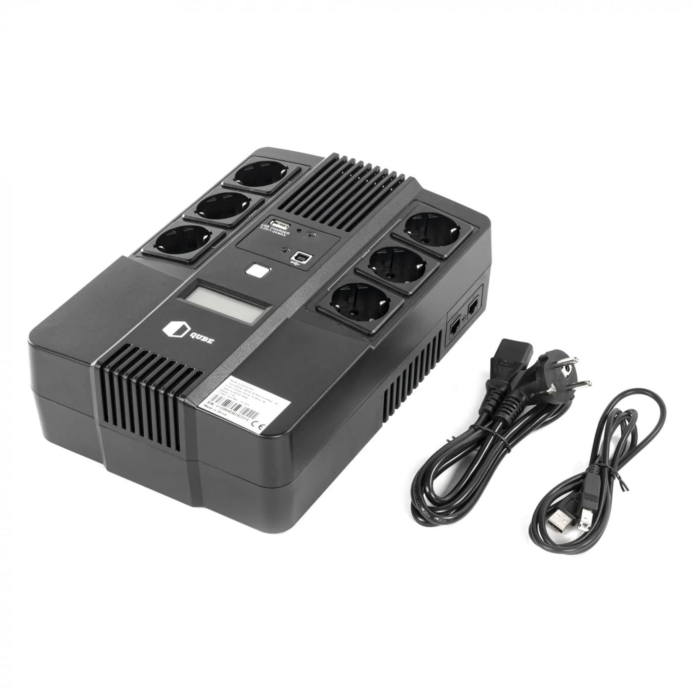 Источник бесперебойного питания QUBE / 850 ВА / 480 Вт / 9 А*ч (QBAIO850)