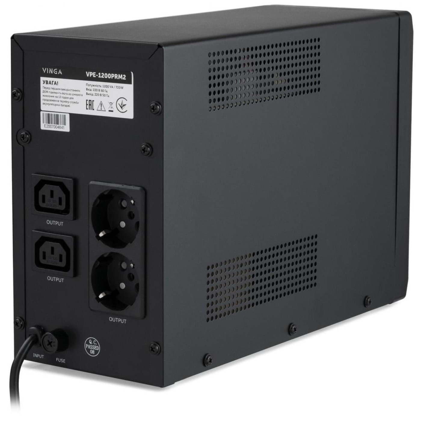 Источник бесперебойного питания Vinga 1200 ВА / 720 Вт / 7 А*ч (VPE-1200PRM2)
