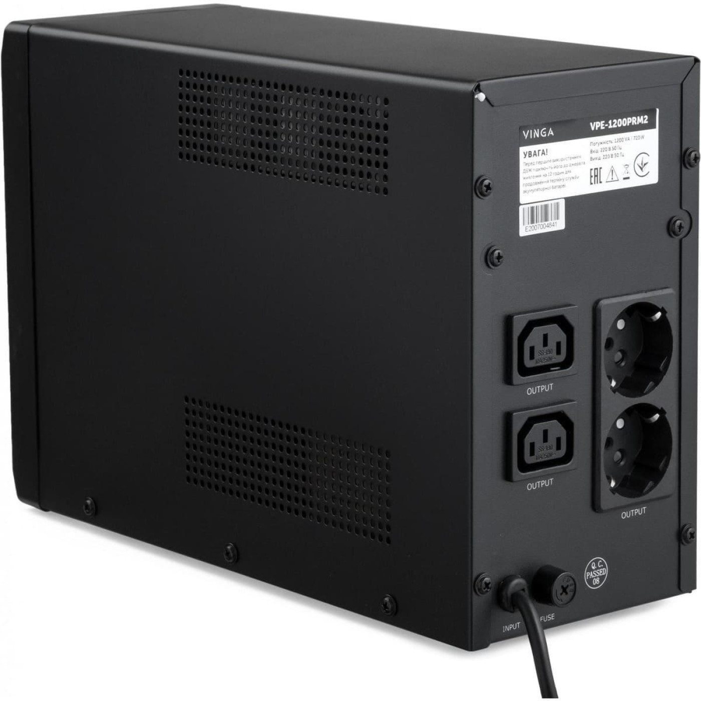 Источник бесперебойного питания Vinga 1200 ВА / 720 Вт / 7 А*ч (VPE-1200PRM2)