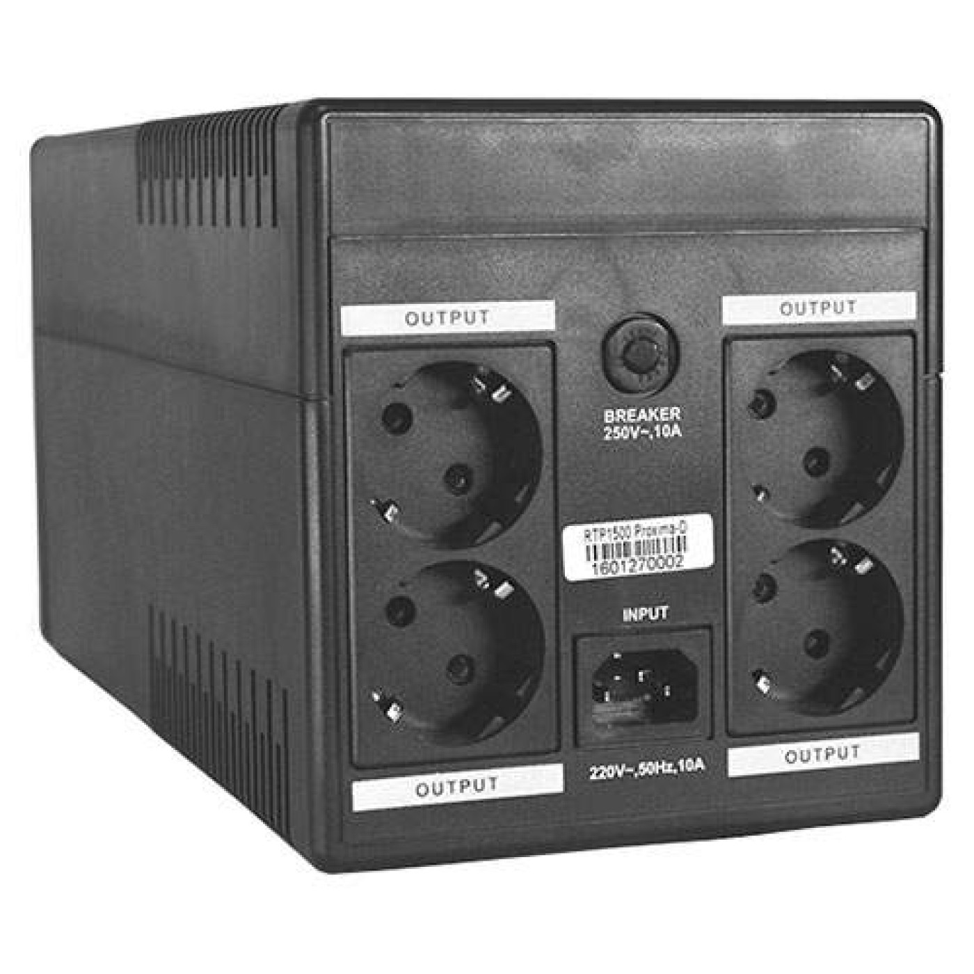 Источник бесперебойного питания Ritar RTP1000 (600W) Proxima-D, LCD, AVR, 3st, 4xSCHUKO socket, 2x12V7Ah, plastik Case ( 460 x 2 / 600 Вт / (RTP1000D)