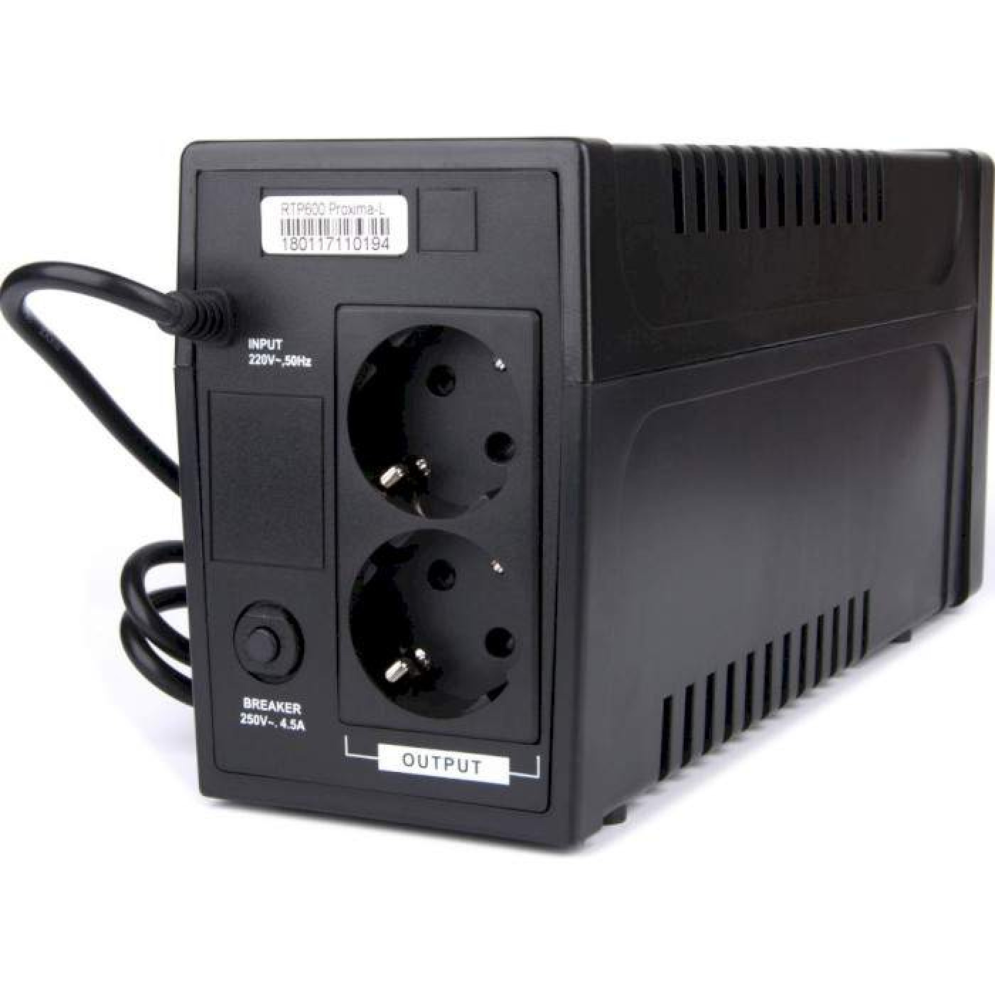 Источник бесперебойного питания Ritar RTP600L-U (360W) Proxima-L, LED, AVR, 2st, USB, 2xSCHUKO socket, 1x12V7Ah, plastik Case ( 600 ВА / 360 Вт / 7 А*