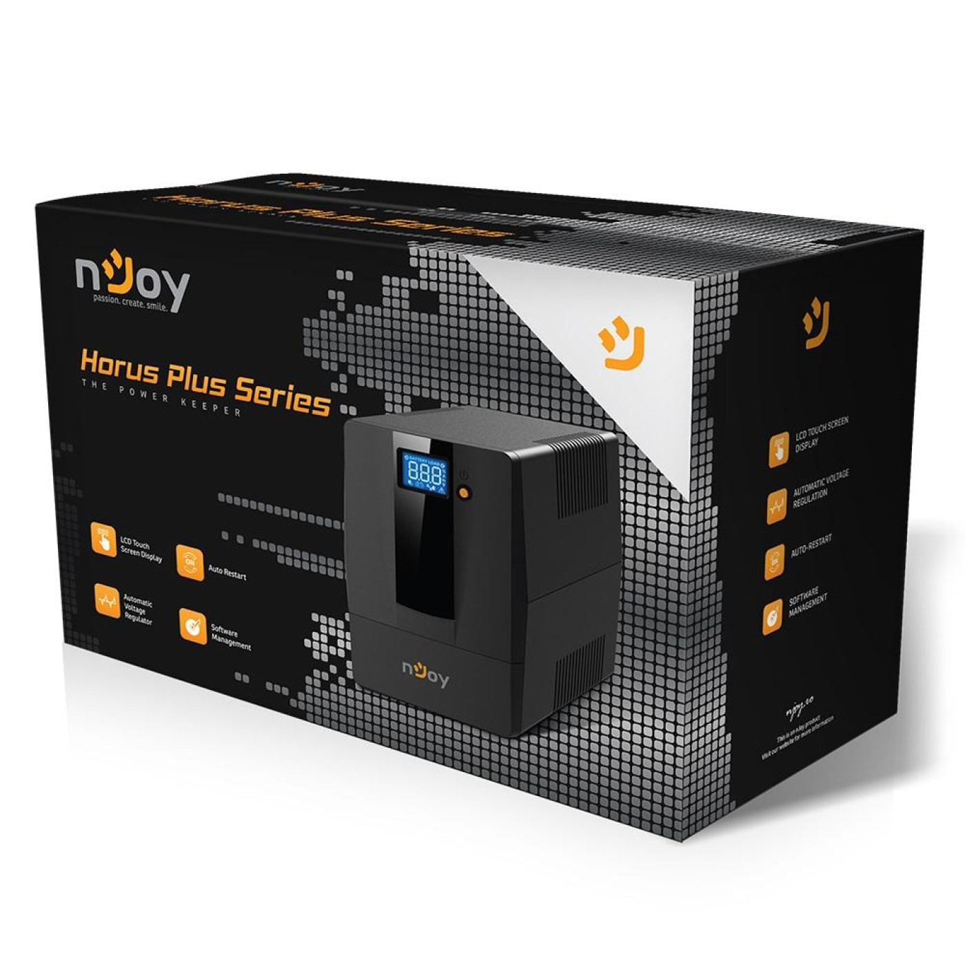 Источник бесперебойного питания Njoy 1000 ВА / 1000 Вт / 7 А*ч (Horus Plus 1000 USB)