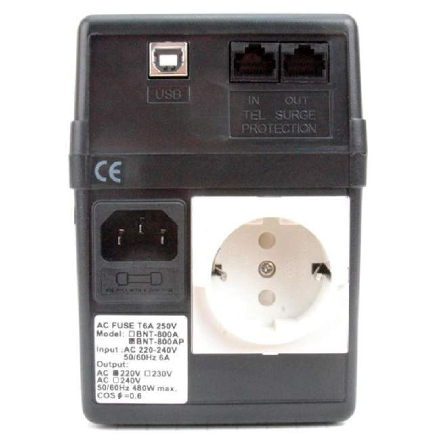Источник бесперебойного питания Powercom 800 ВА / 480 Вт / 9 А*ч (BNT-800AP Schuko)