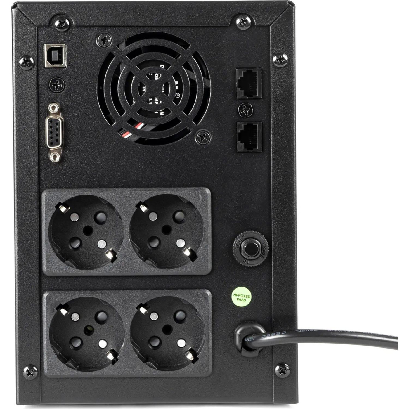 Источник бесперебойного питания QUBE UPS) линийно - интерактивний DG 2450, 2450VA/1440W, LCD, 4 x Schuko, RJ-45, USB (QBDG2450)