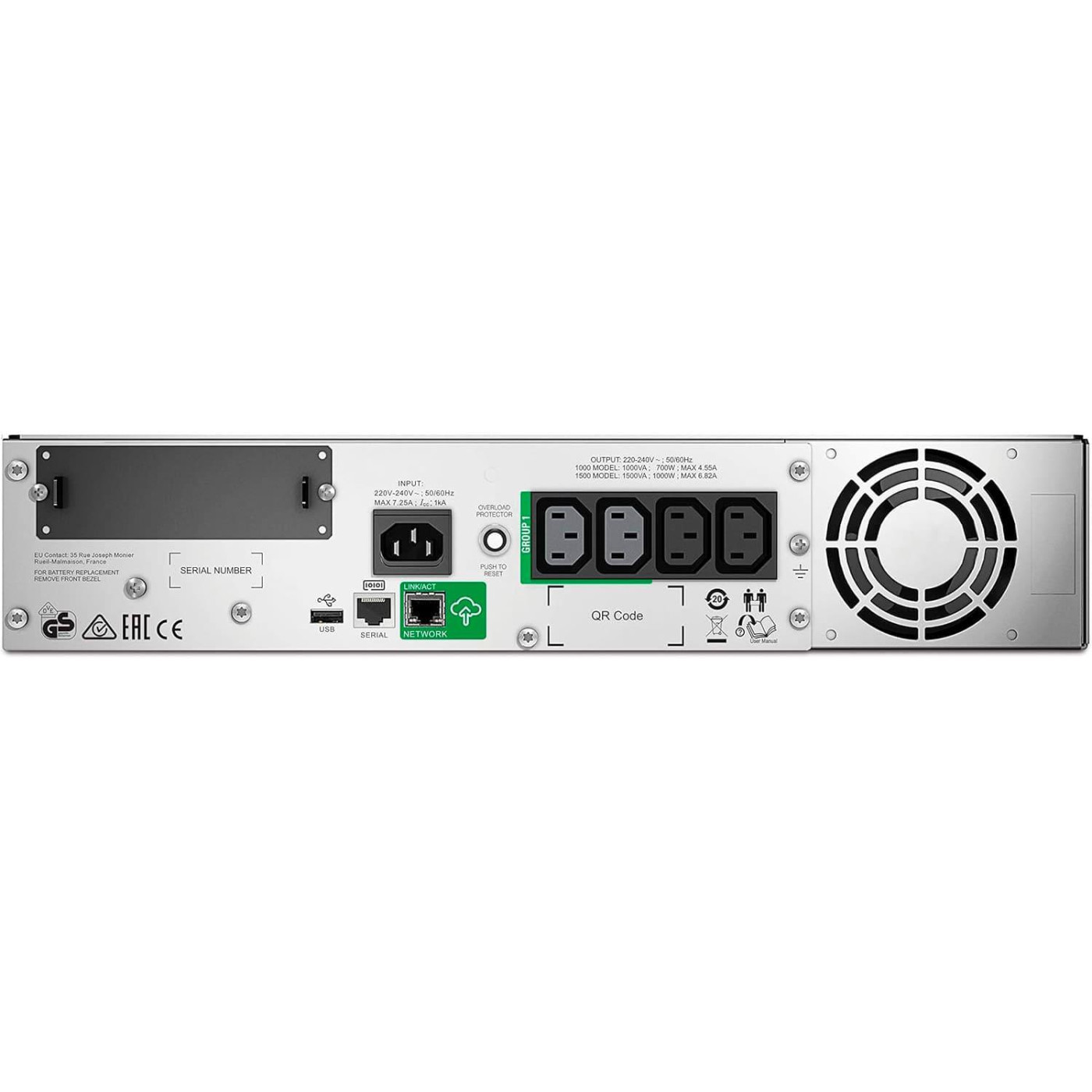 Источник бесперебойного питания APC 1000 ВА / 700 Вт / 7 А*ч (SMT1000RMI2UC)