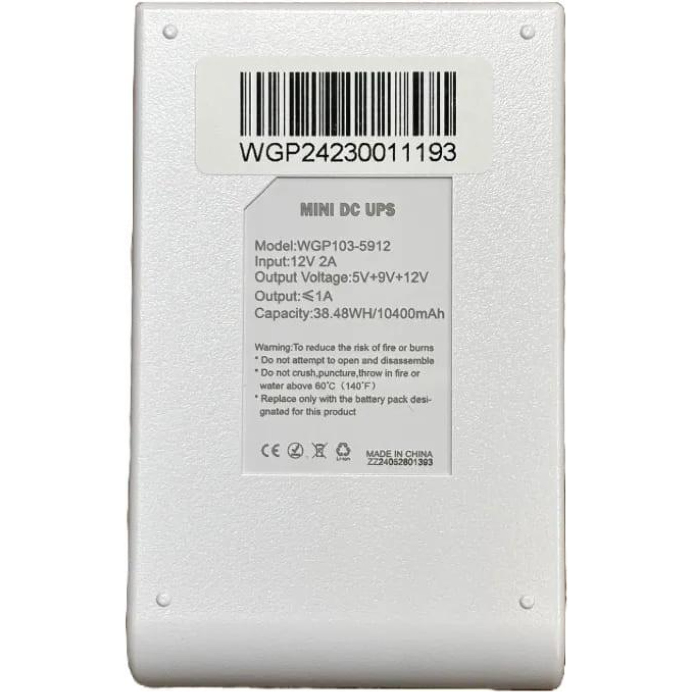 Джерело безперебійного живлення WGP WGP103 38 ВА / 36 Вт / 10.4 А*ч (WGP103-5912)