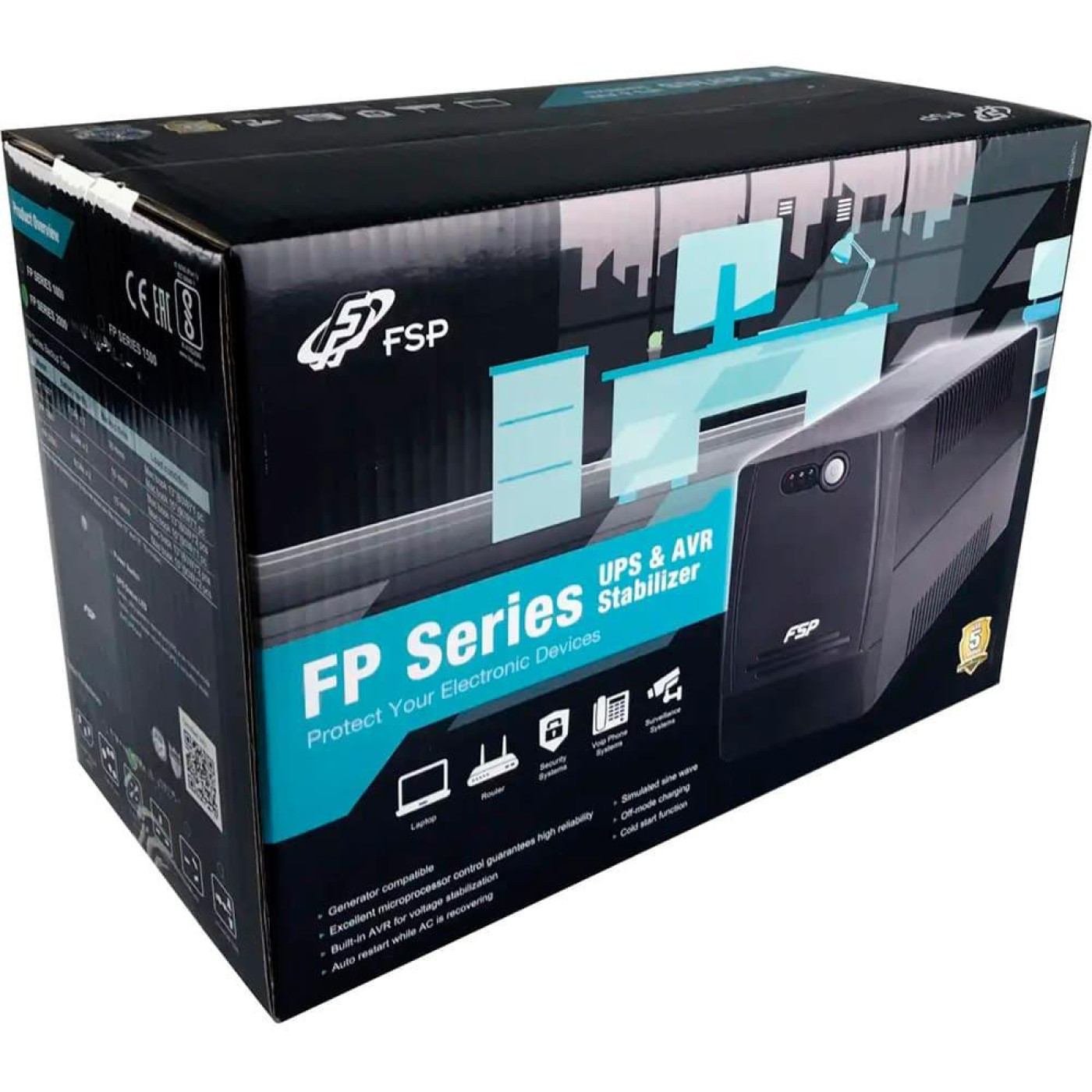 Джерело безперебійного живлення FSP 1500 ВА / 900 Вт / 9 А*ч (PPF9000517)