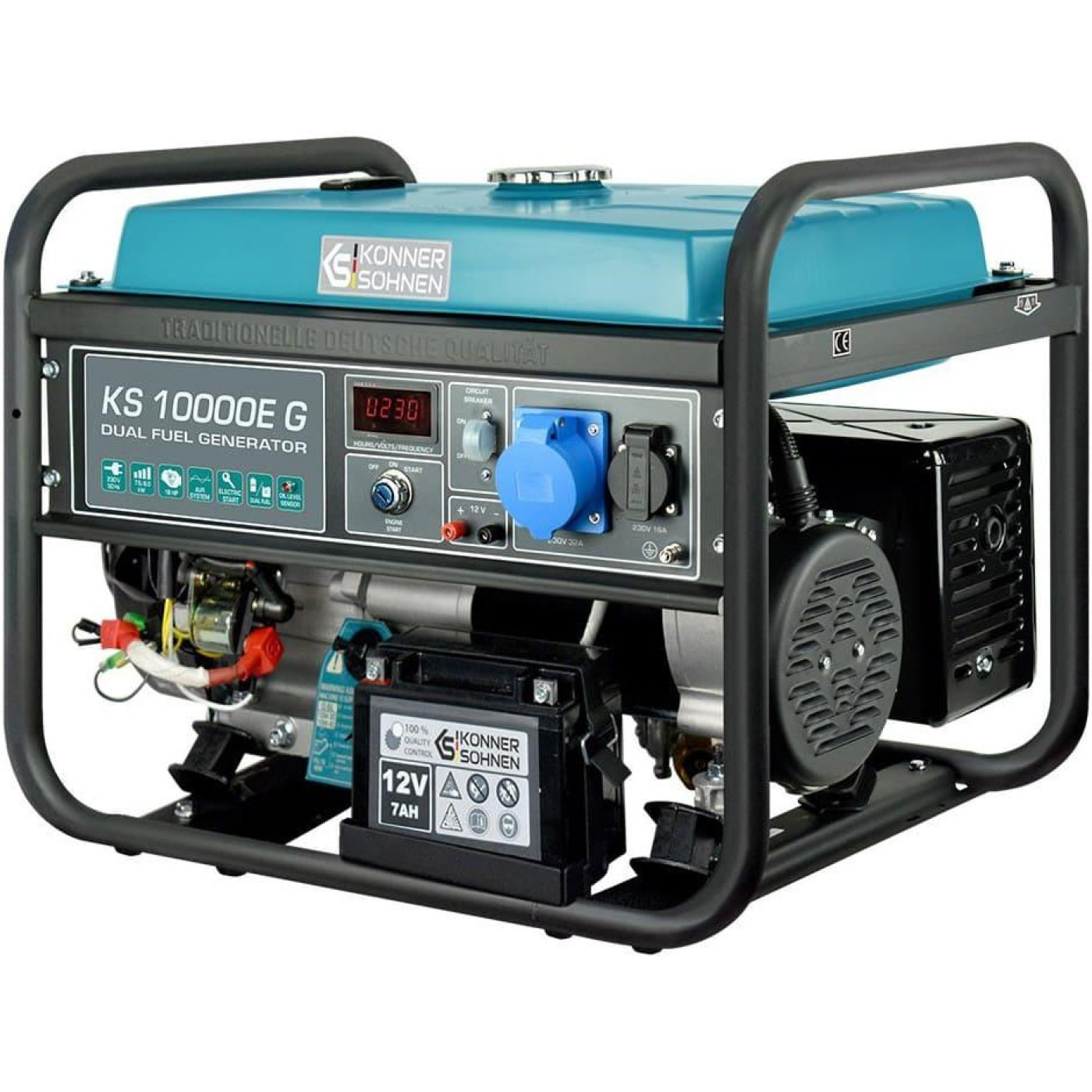 Генератор Инверторный Konner&Sohnen KS 10000E G 87кг / 7500 Вт / Газ + бензин (KS10000EG)