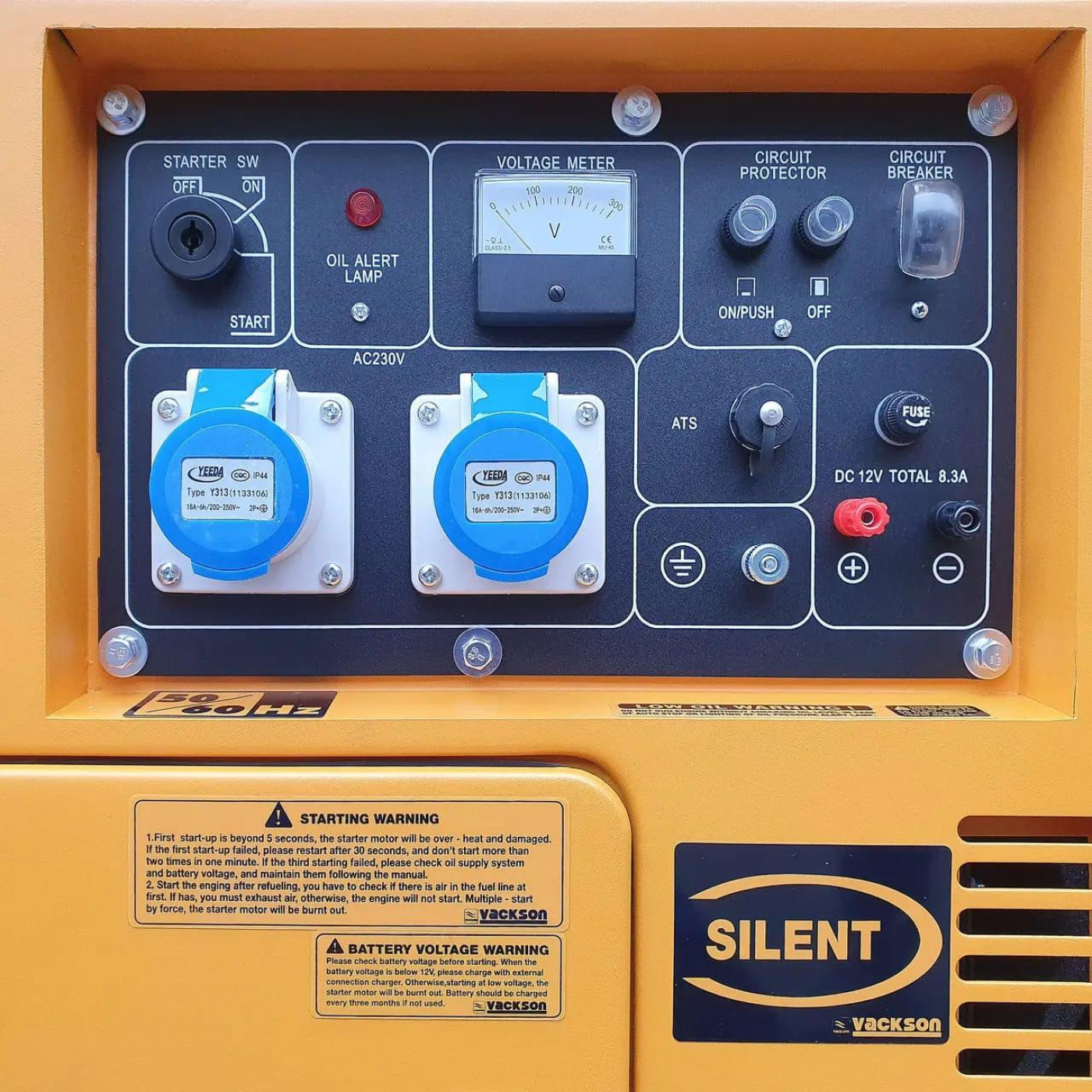 Генератор Vackson KDE6700T / 5000 Вт / Дизель (KDE6700T)