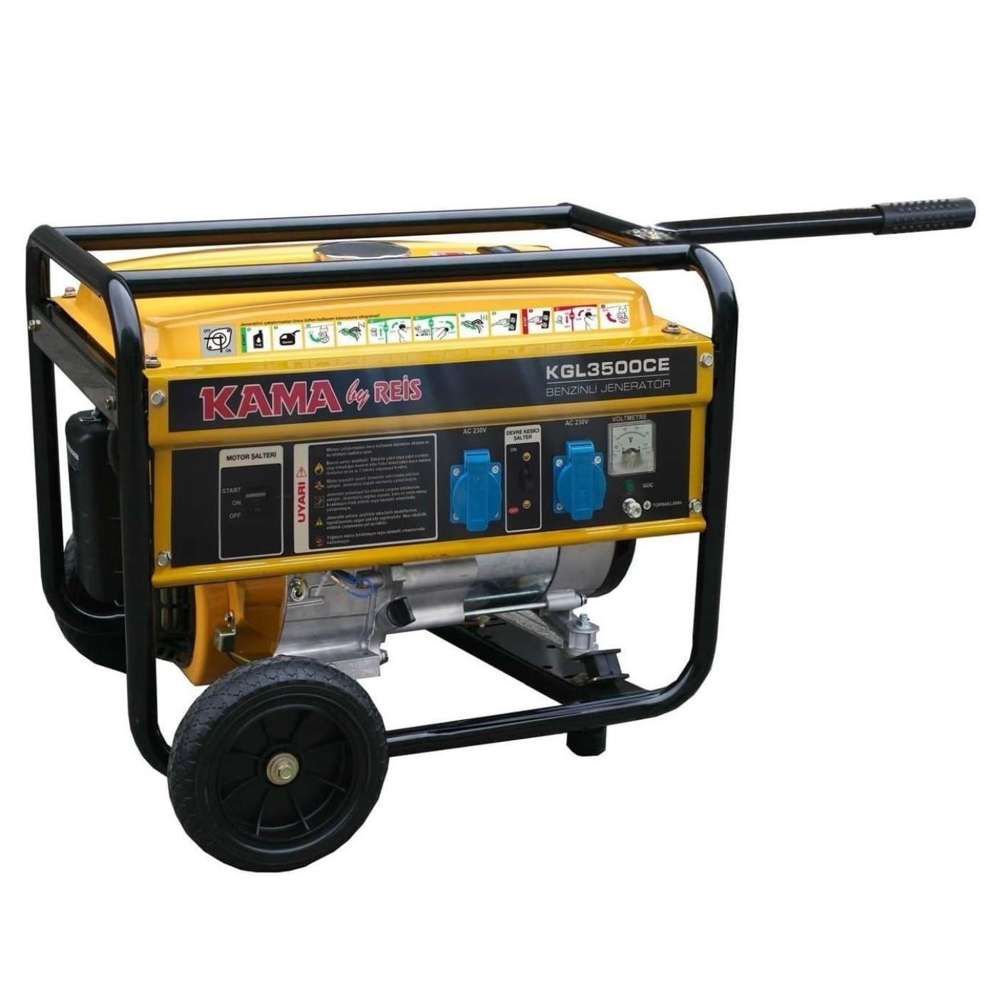 Генератор Синхронный KAMA KGL3500CE, 230V, 50Hz, 2.8kW, 3.5KVA, 15L / 2500 Вт / Бензин (KGL3500CE)