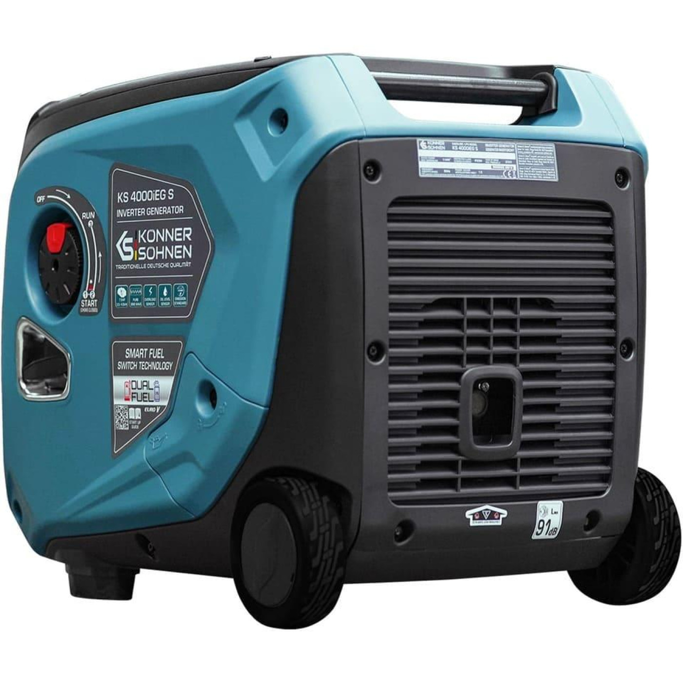 Генератор Инверторный Konner&Sohnen KS 4000iEG S, 230В, 4.0кВт, електростартер, 40кг / 3500 Вт / Газ + бензин (KS4000IEGS)