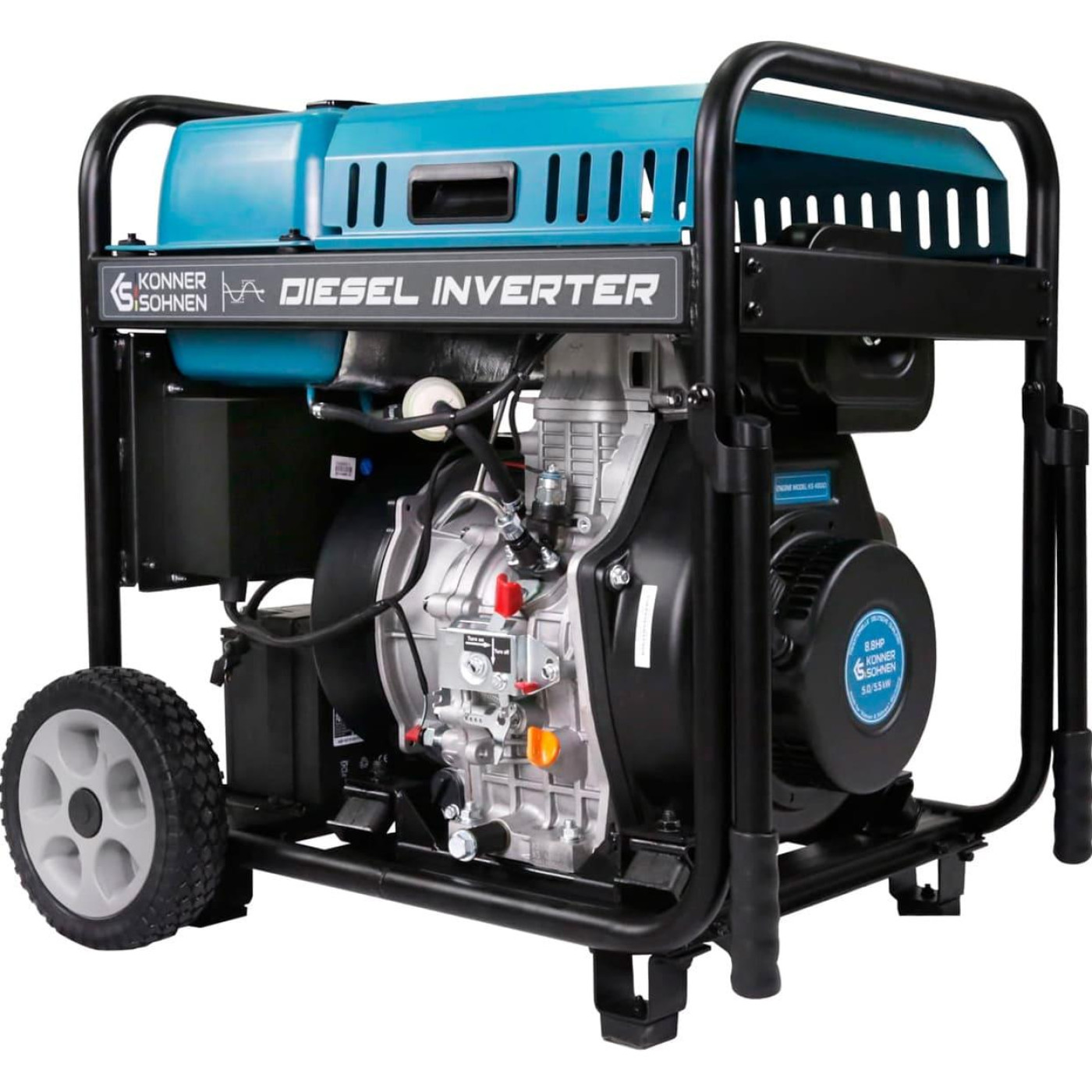 Генератор Инверторный Konner&Sohnen KS 6100iDE ATSR, 230В, 5.5кВт, АВР(ATS), електростартер, 98кг / 5000 Вт / Дизель (KS6100IDEATSR)
