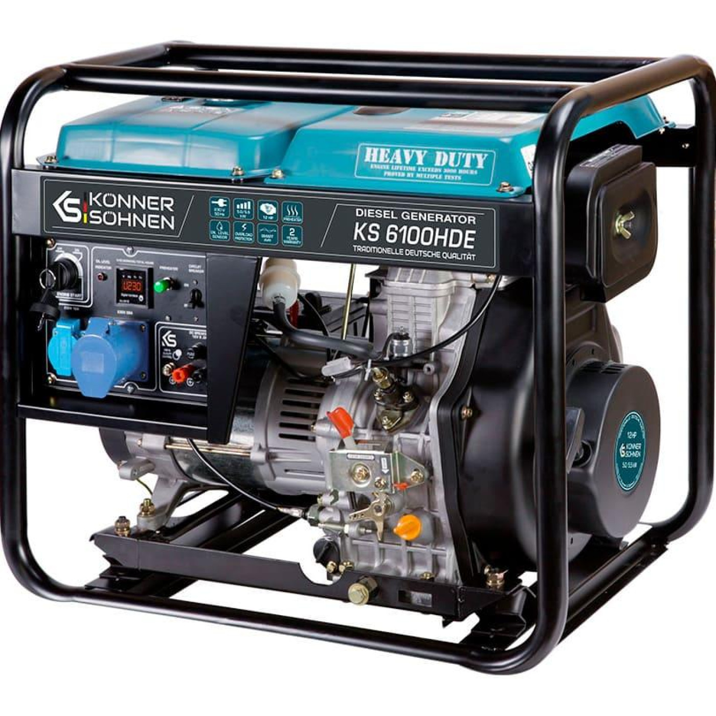 Генератор Синхронний Konner&Sohnen KS 6100HDE, 5.5KW, дизель, 230V / 5000 Вт / Дизель (KS6100HDE)