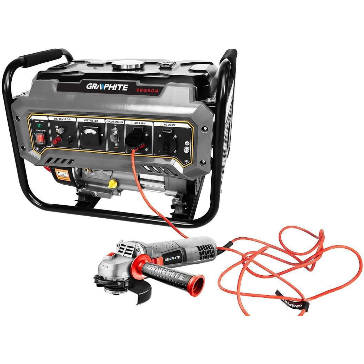 Генератор Синхронный GRAPHITE 40кг 2200 Вт / 2000 Вт / Бензин (58G904)