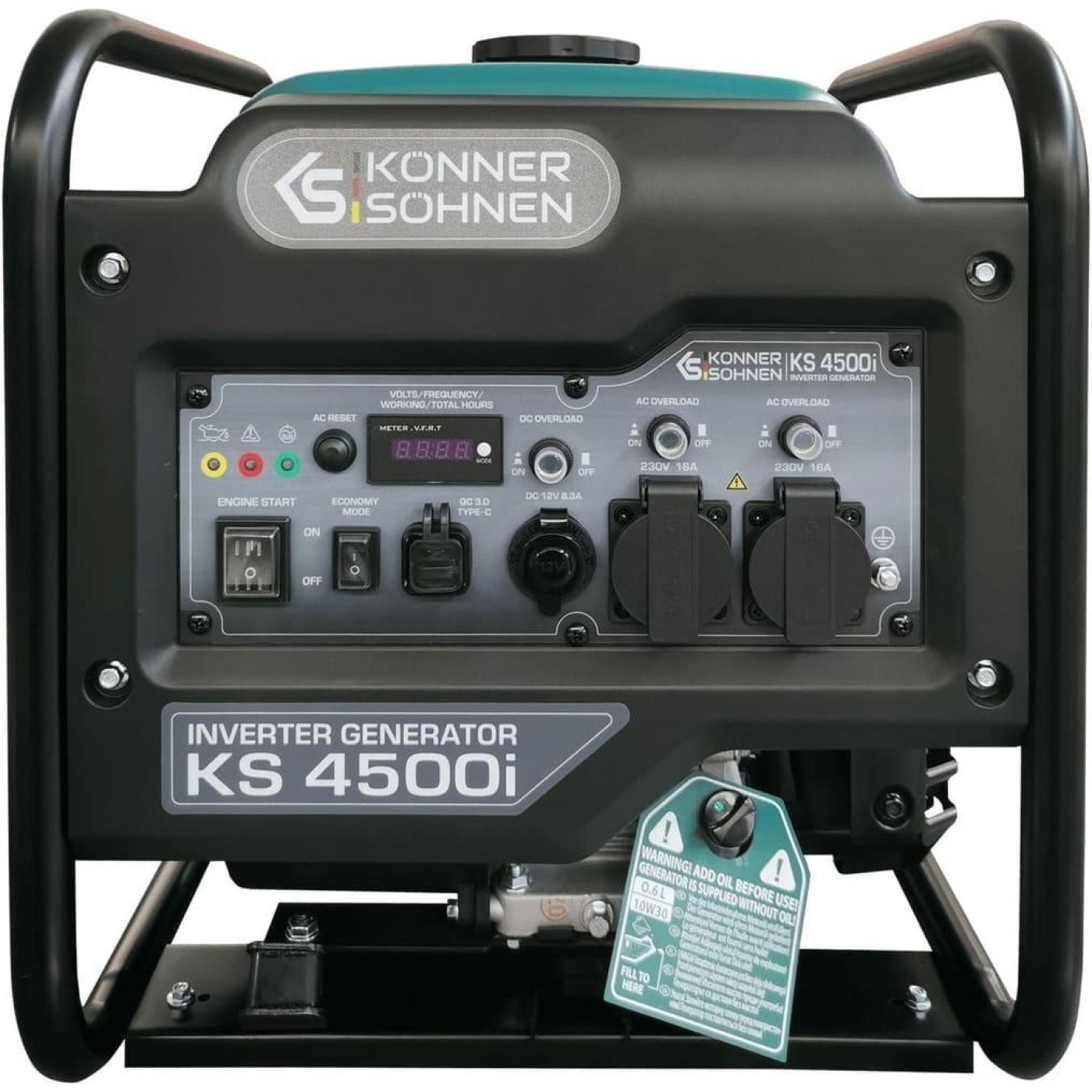 Генератор Инверторный Konner&Sohnen KS 4500i, 230В, 4.5кВт, ручний стартер, 33кг / 3800 Вт / Бензин (KS4500I)